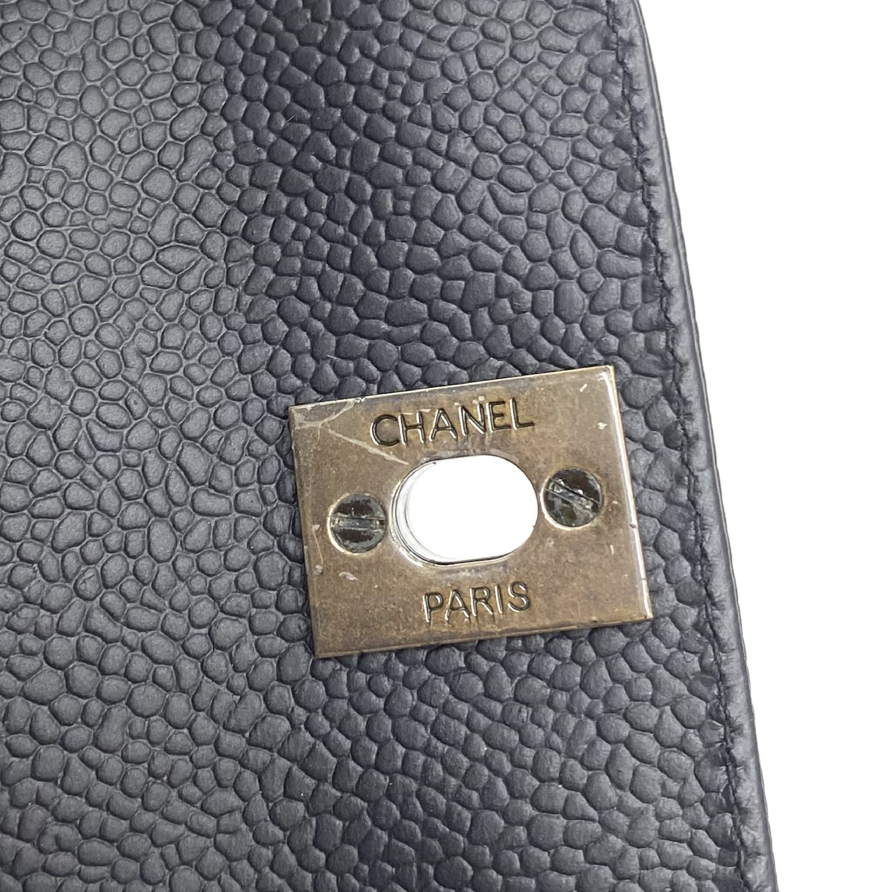 Coco Mark Turnlock Caviar Skin Handbag — view 8