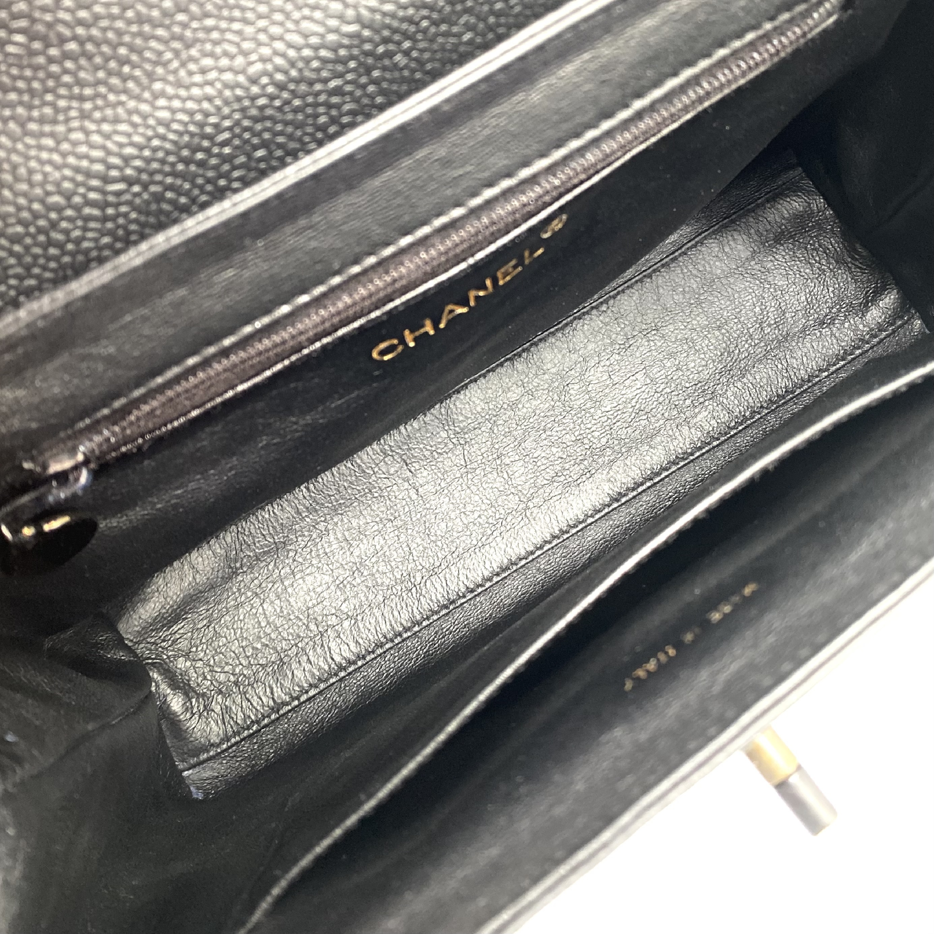 Coco Mark Turnlock Caviar Skin Handbag — view 9