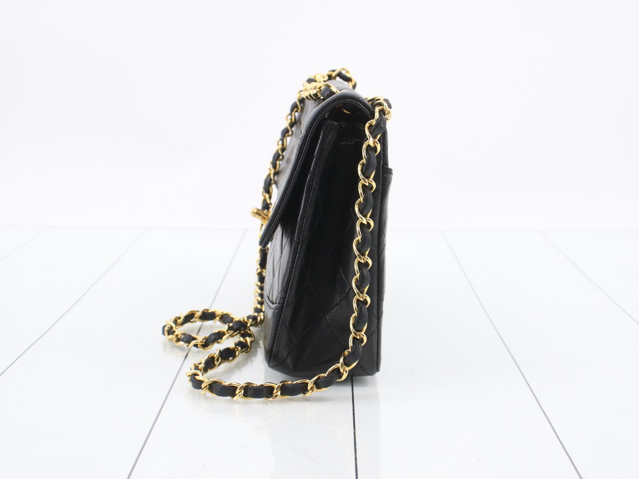 Leather Coco Mark Double Chain Shoulder Bag — view 3