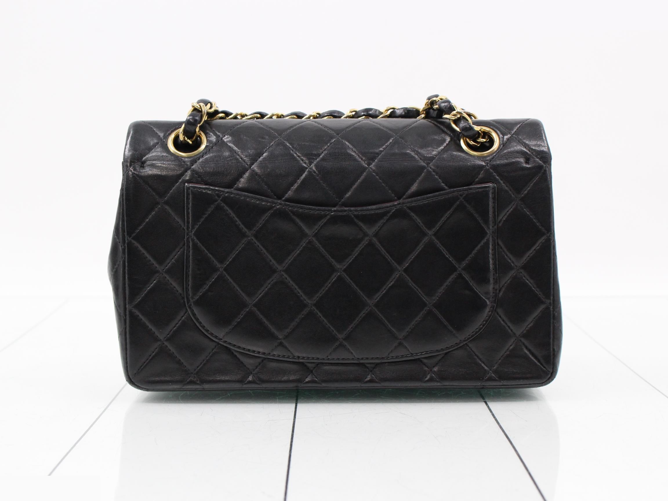 Matelassé 23 Double Chain Shoulder Bag, Double Flap, Lambskin, Black, Series 7, W23cm — view 2