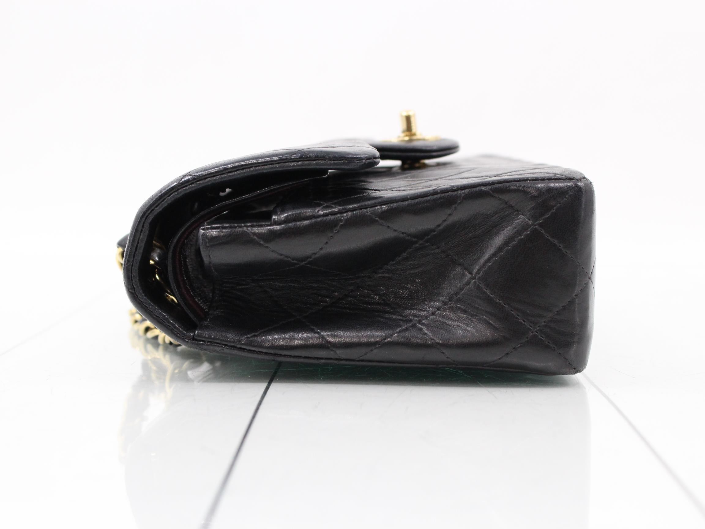 Matelassé 23 Double Chain Shoulder Bag, Double Flap, Lambskin, Black, Series 7, W23cm — view 4