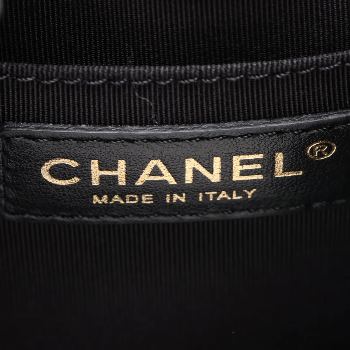 Matelassé Lambskin Chain Shoulder Bag, Drawstring, Black with Gold Hardware, 29624238, Serial Number 29 — view 7
