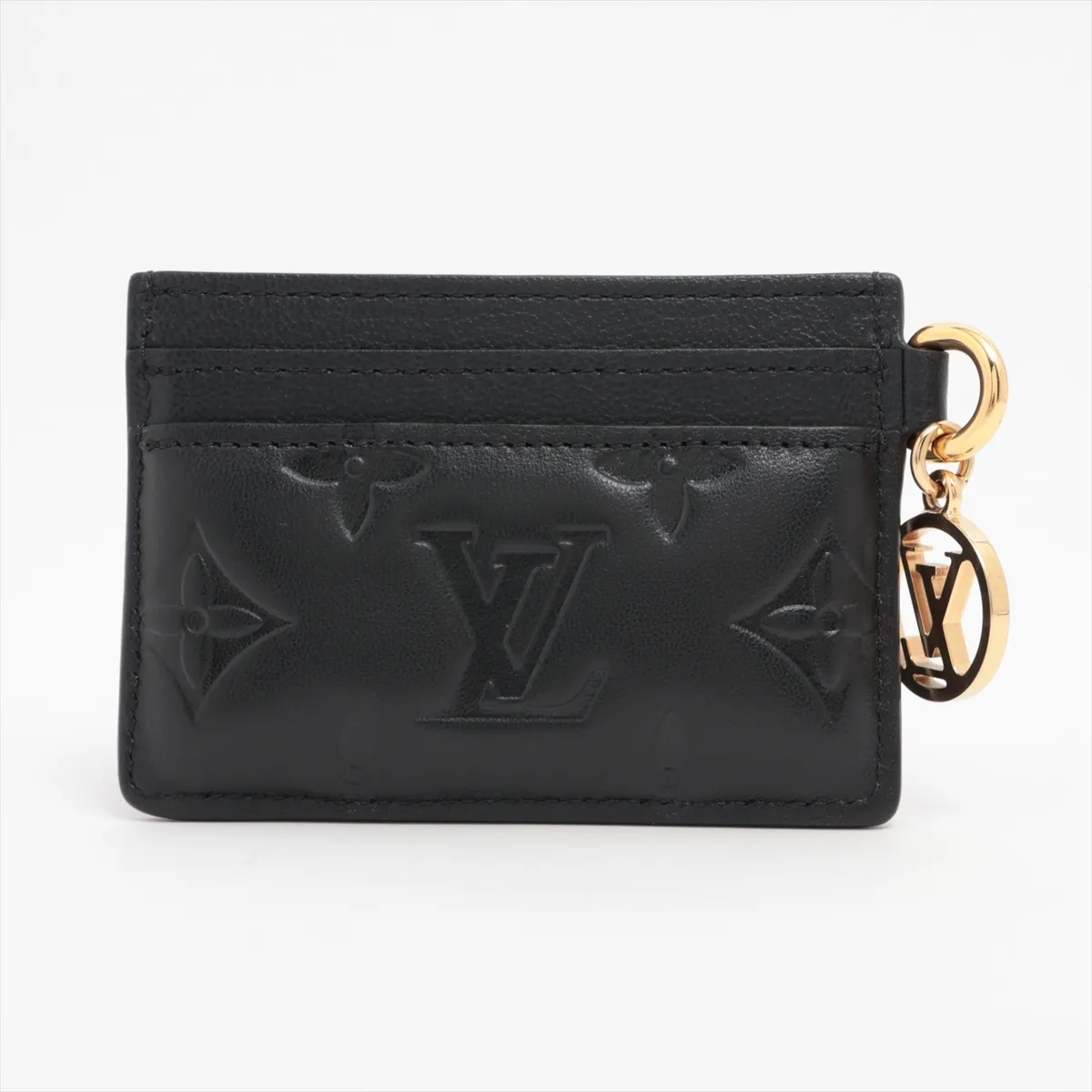 Monogram Embossed Porte Cartes Coussin M82748 Black Card Case (RFID detected) — view 2