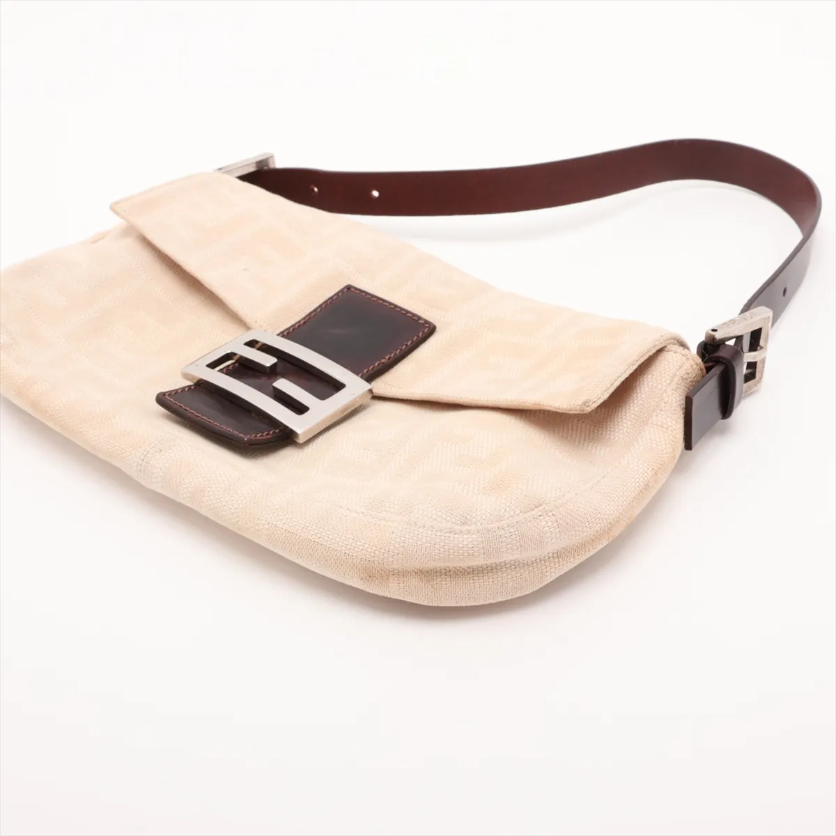 Zucca Mamma Bucket 26424 Canvas x Leather Shoulder Bag Beige — view 3