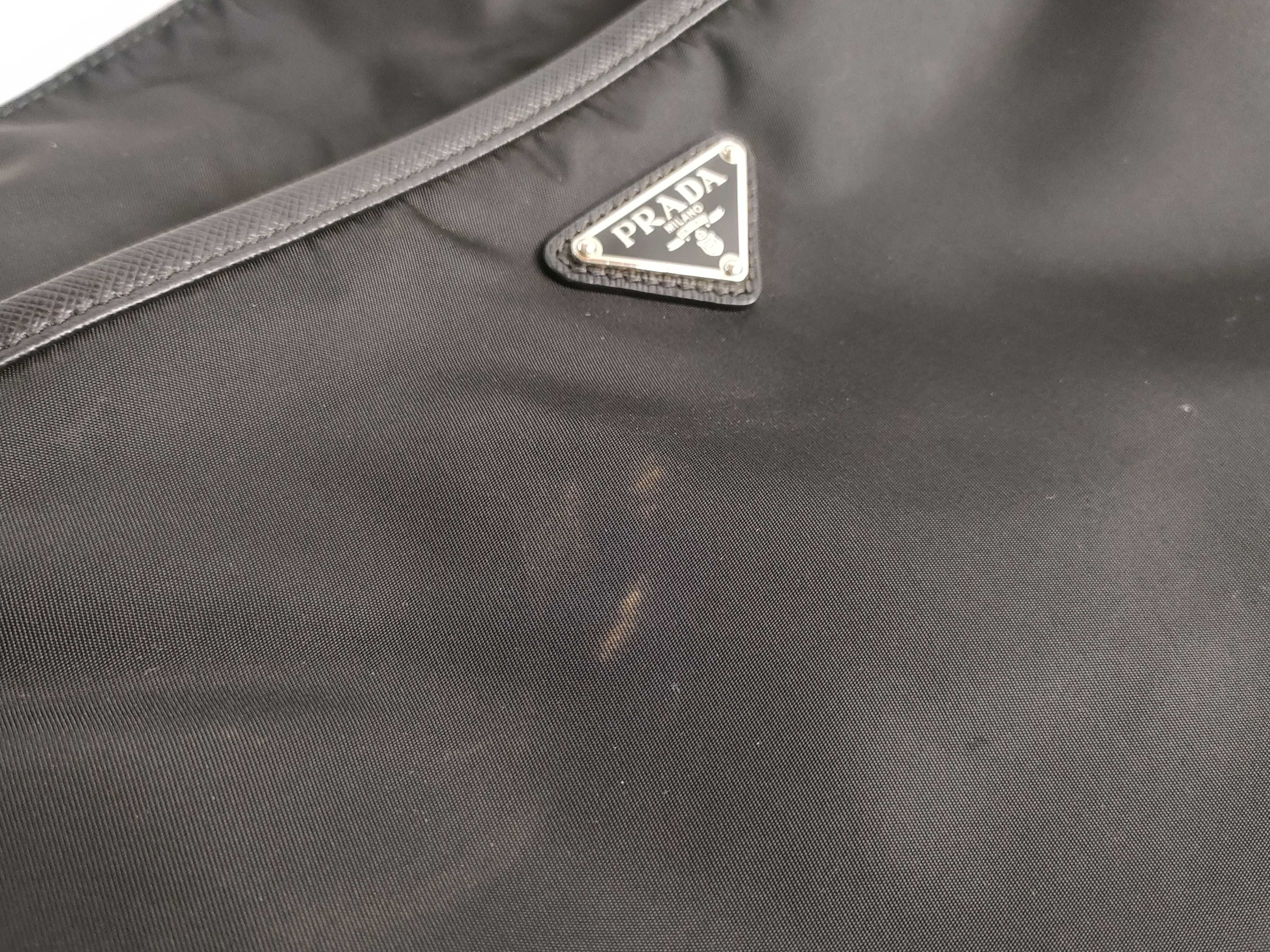 Nylon Prada Tessuto Nylon x Leather Shoulder Bag Black Shoulder Bag — view 15