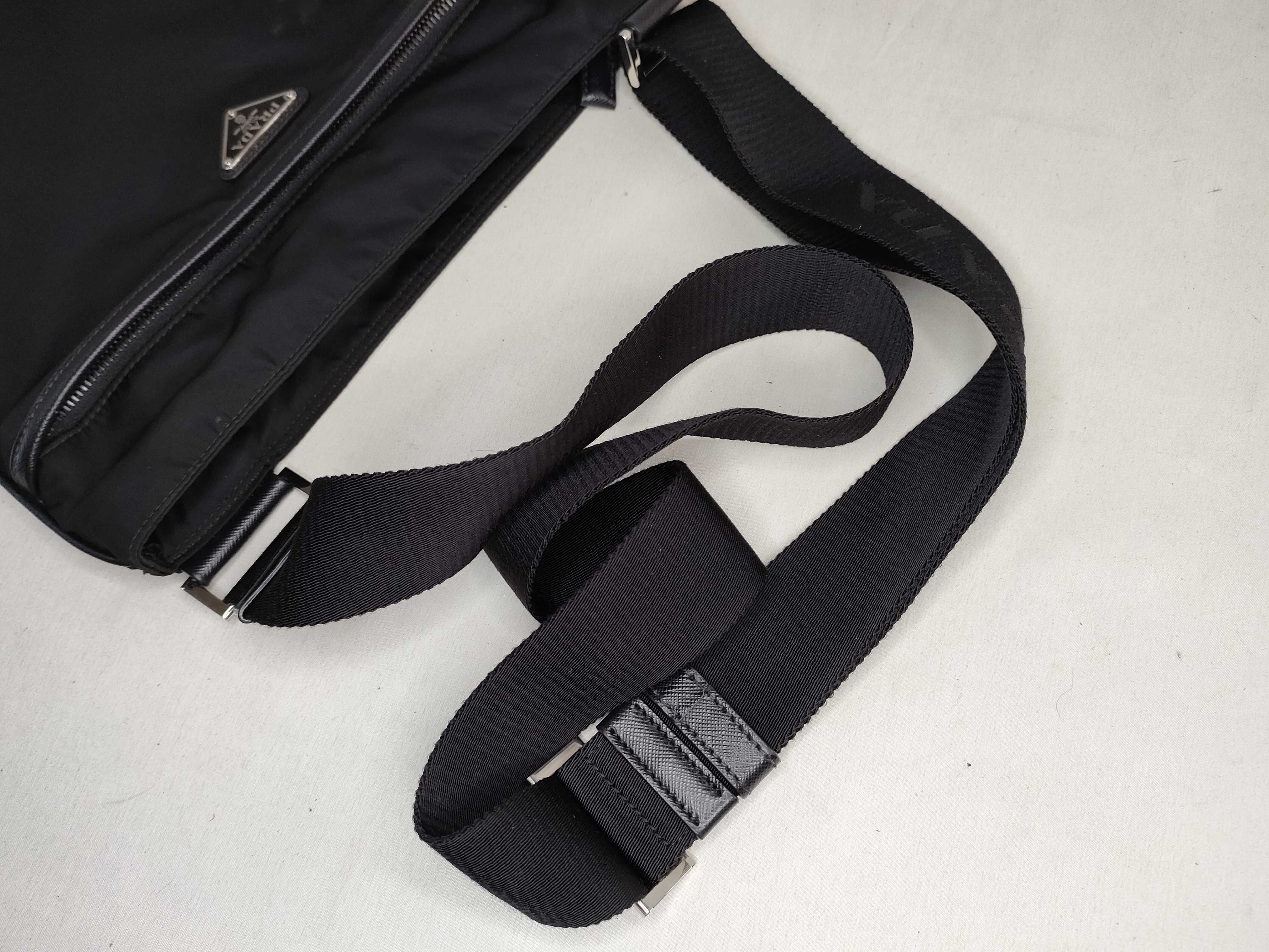 Nylon Prada Tessuto Nylon x Leather Shoulder Bag Black Shoulder Bag — view 3