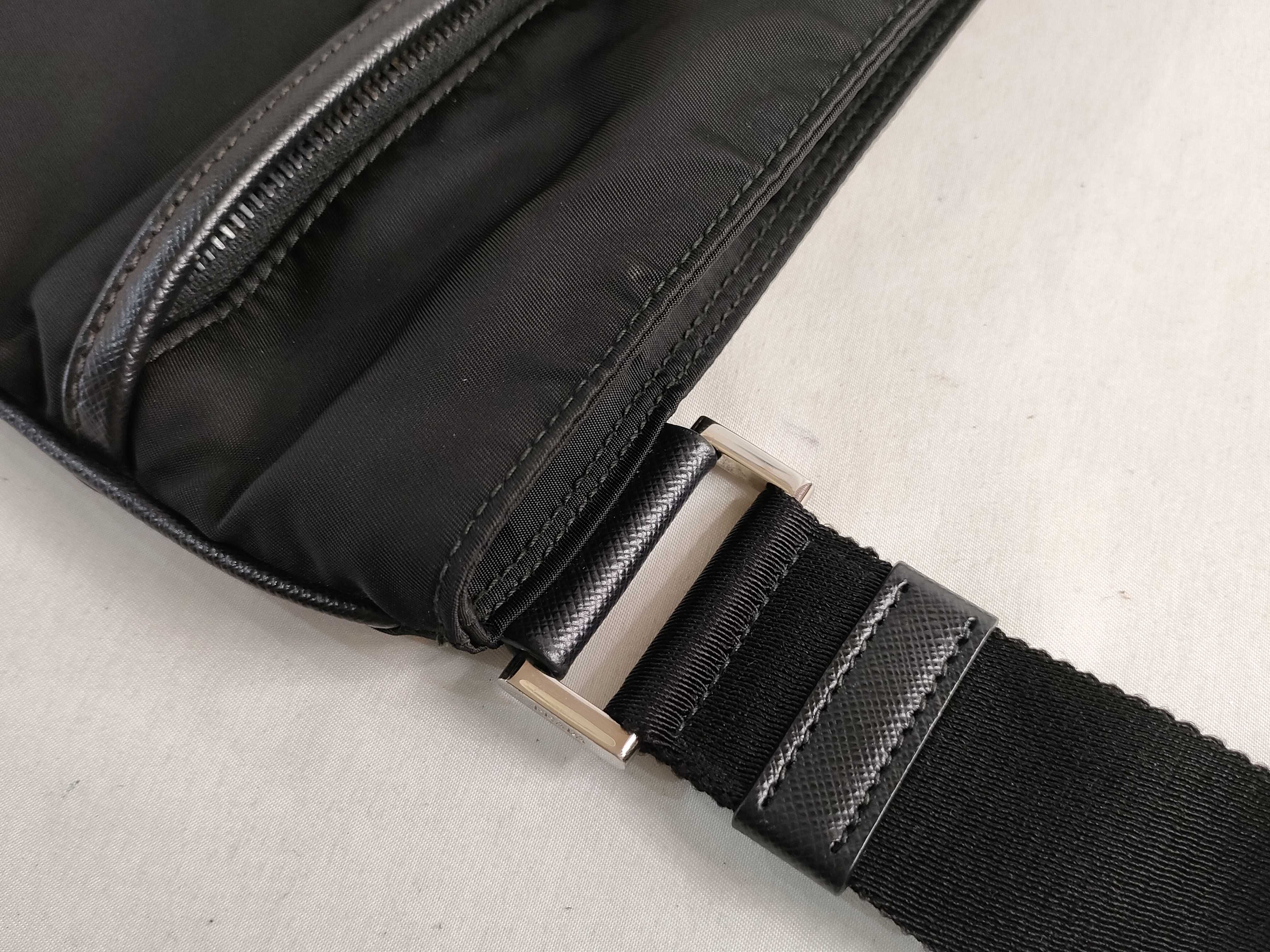 Nylon Prada Tessuto Nylon x Leather Shoulder Bag Black Shoulder Bag — view 5