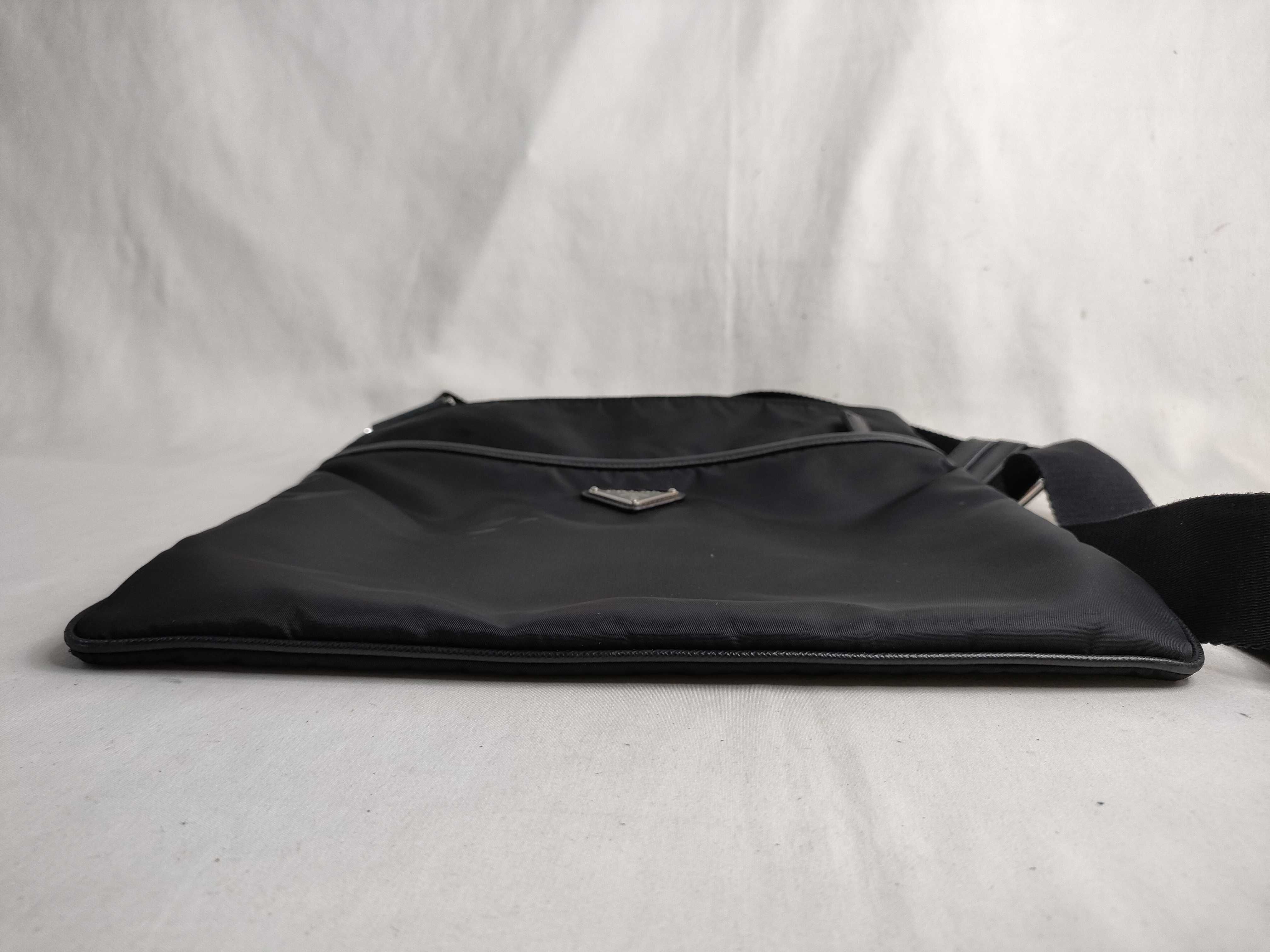 Nylon Prada Tessuto Nylon x Leather Shoulder Bag Black Shoulder Bag — view 7