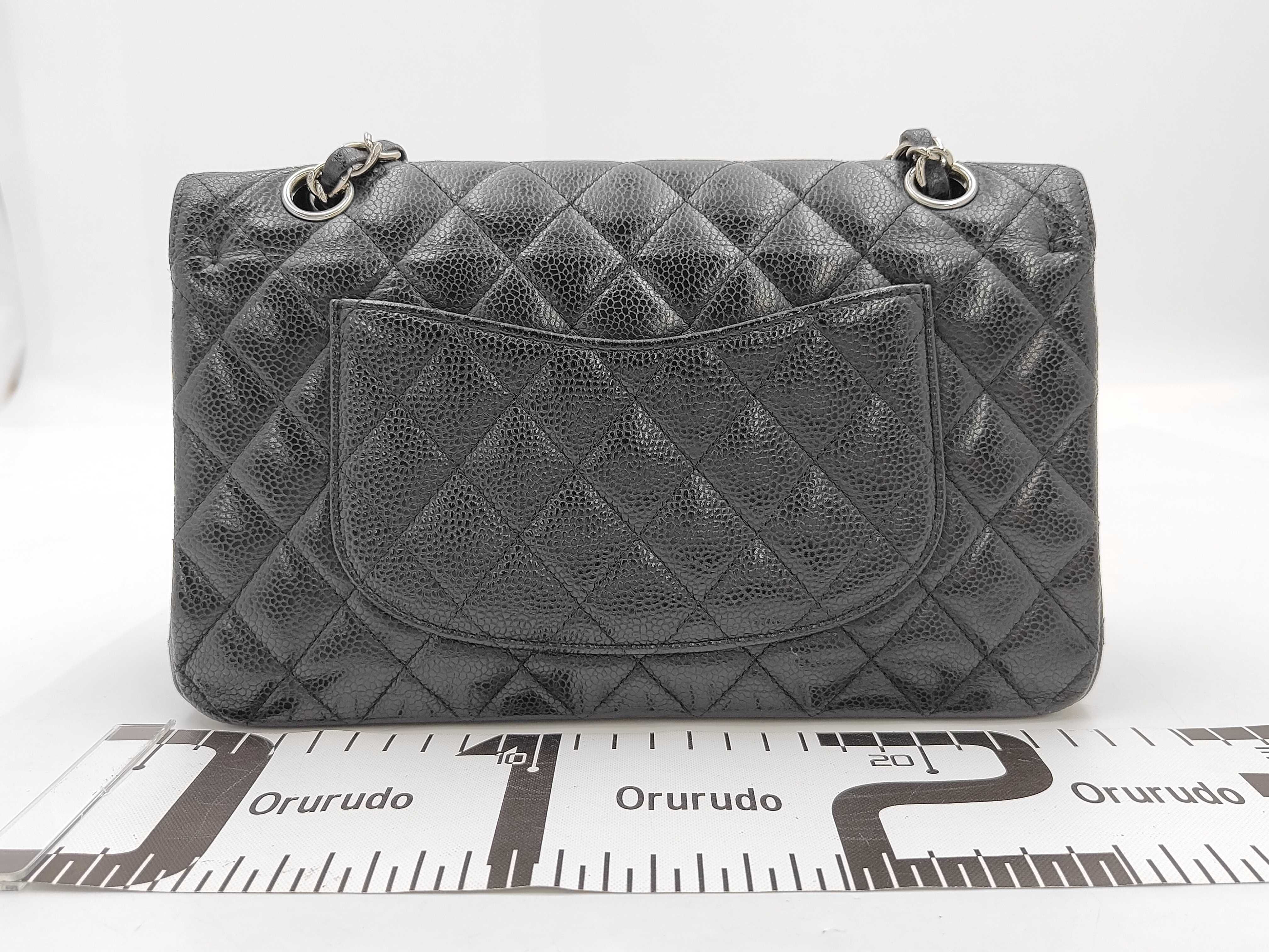 Matelassé Chain Shoulder Bag, Silver Hardware, Caviar Leather, Black Shoulder Bag — view 2