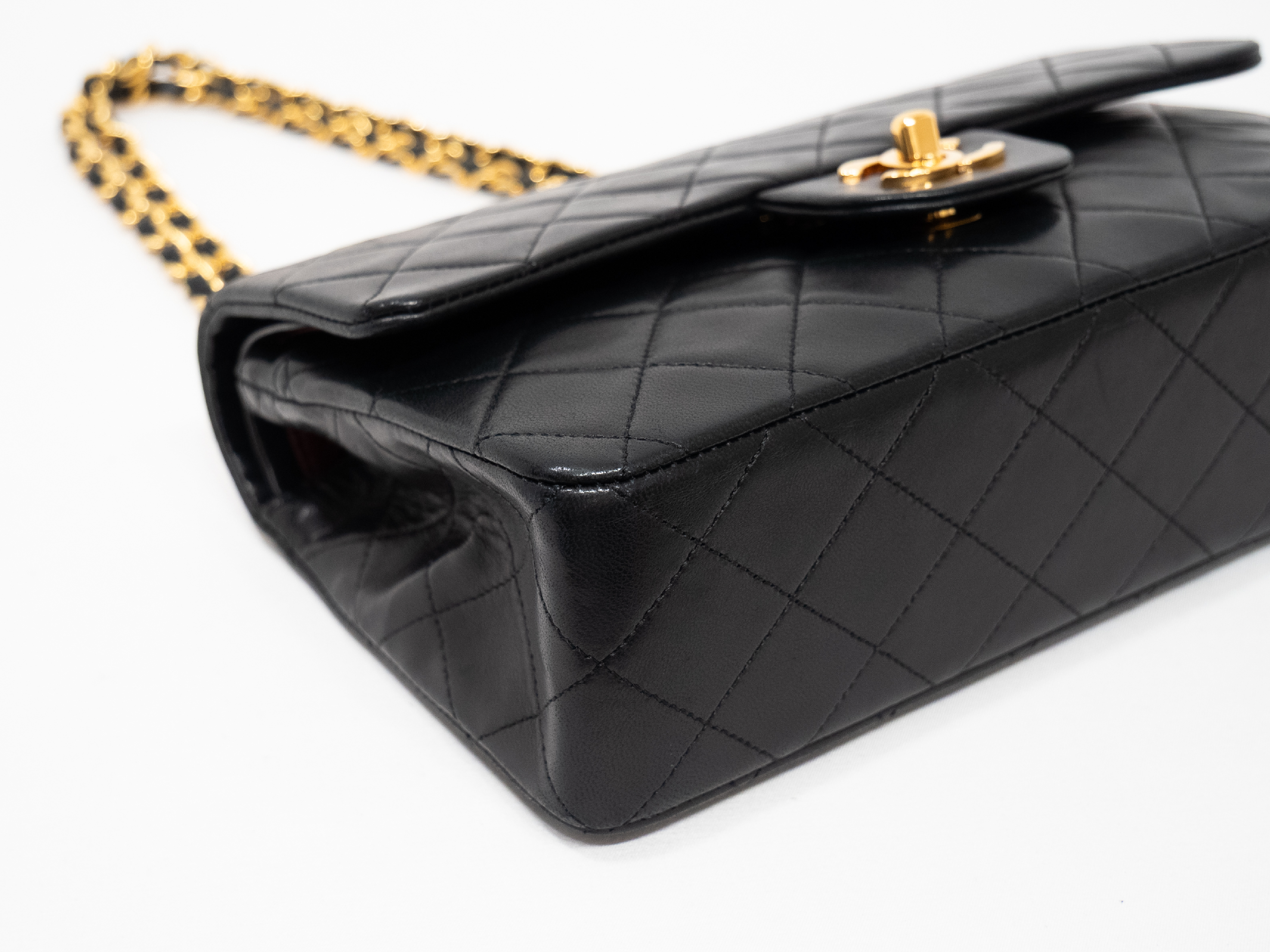 Matelassé 23 Seal Lambskin Black Double Flap Shoulder Bag — view 5