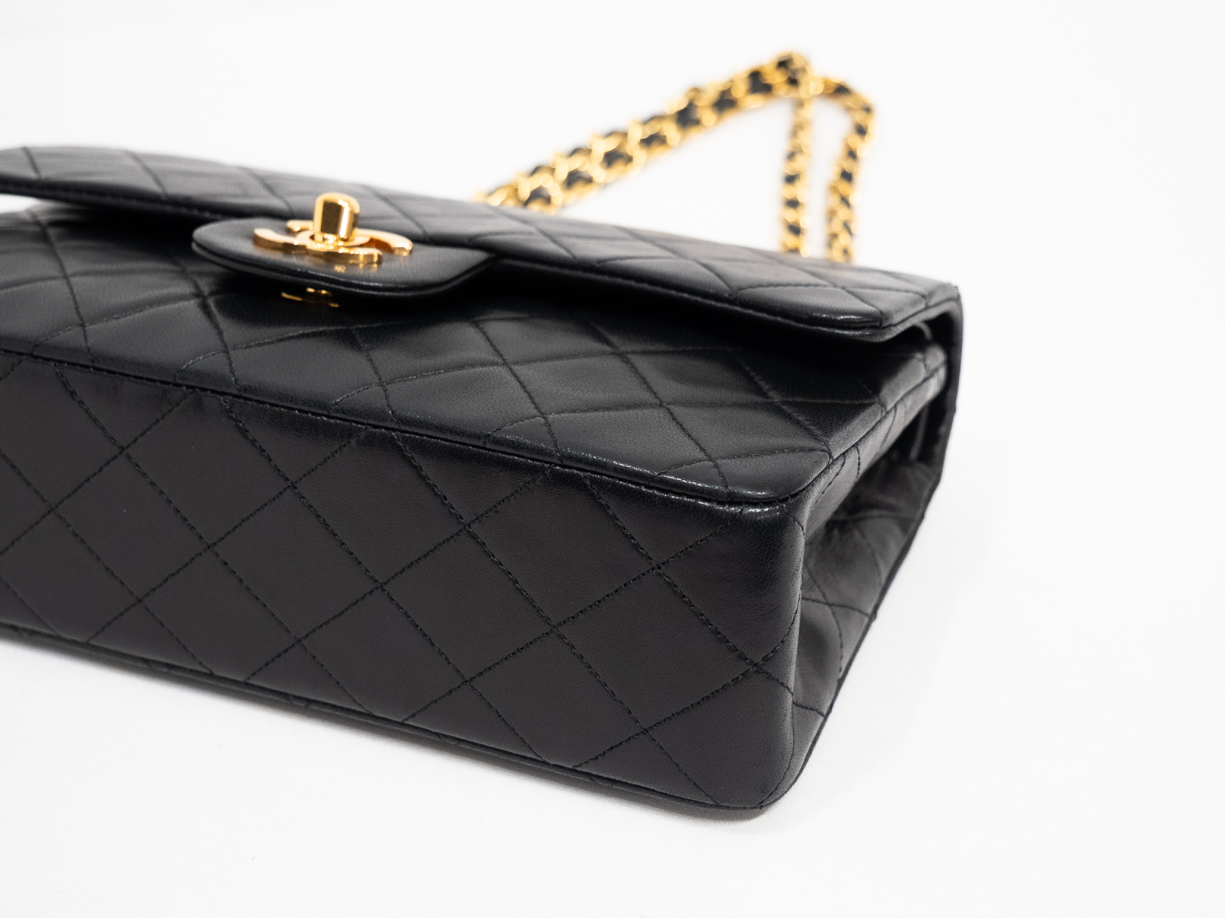 Matelassé 23 Seal Lambskin Black Double Flap Shoulder Bag — view 6