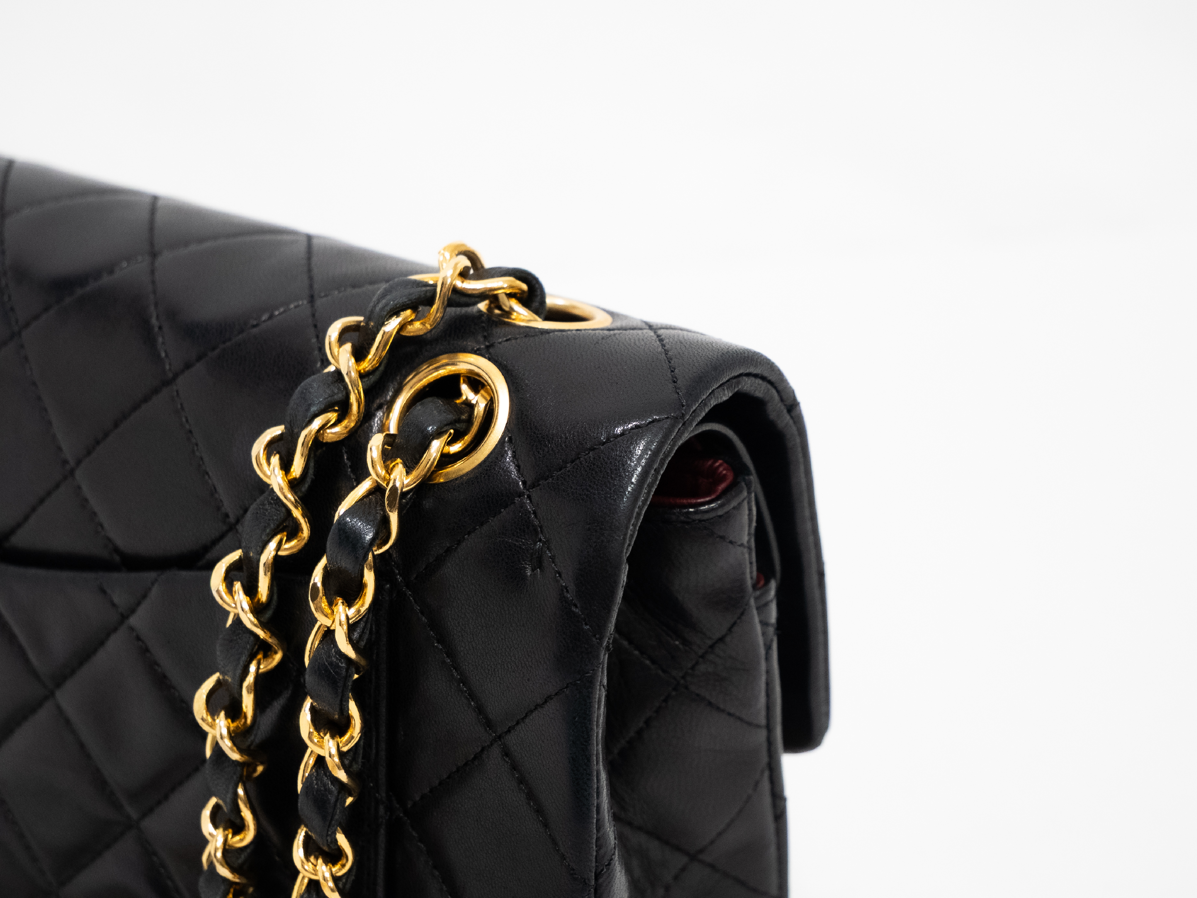 Matelassé 23 Seal Lambskin Black Double Flap Shoulder Bag — view 7