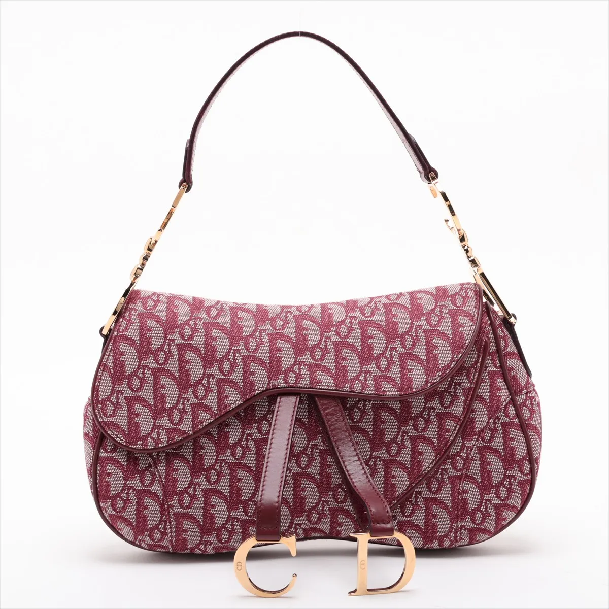 Trotter Saddle Canvas x Leather Handbag, Pink