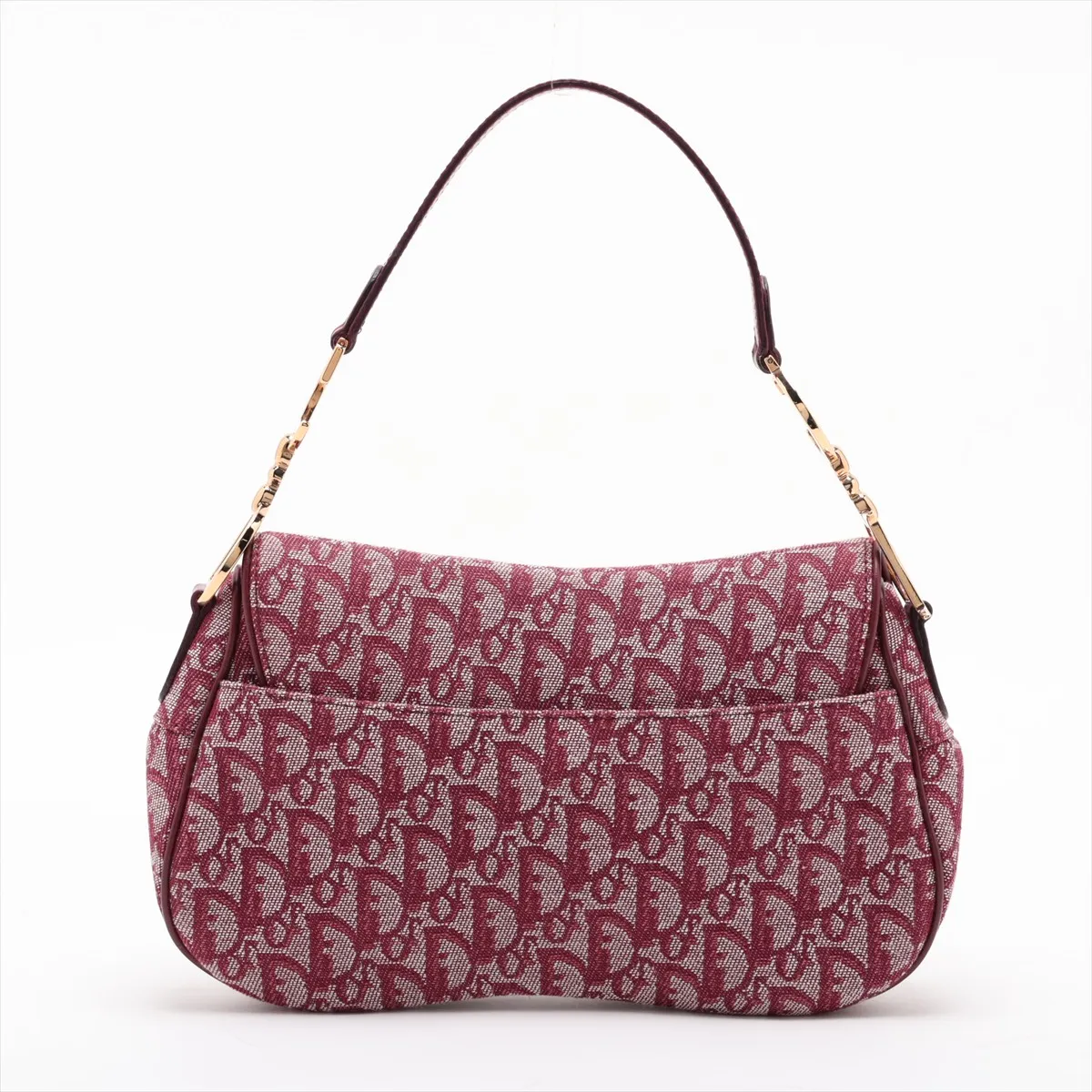Trotter Saddle Canvas x Leather Handbag, Pink — view 2