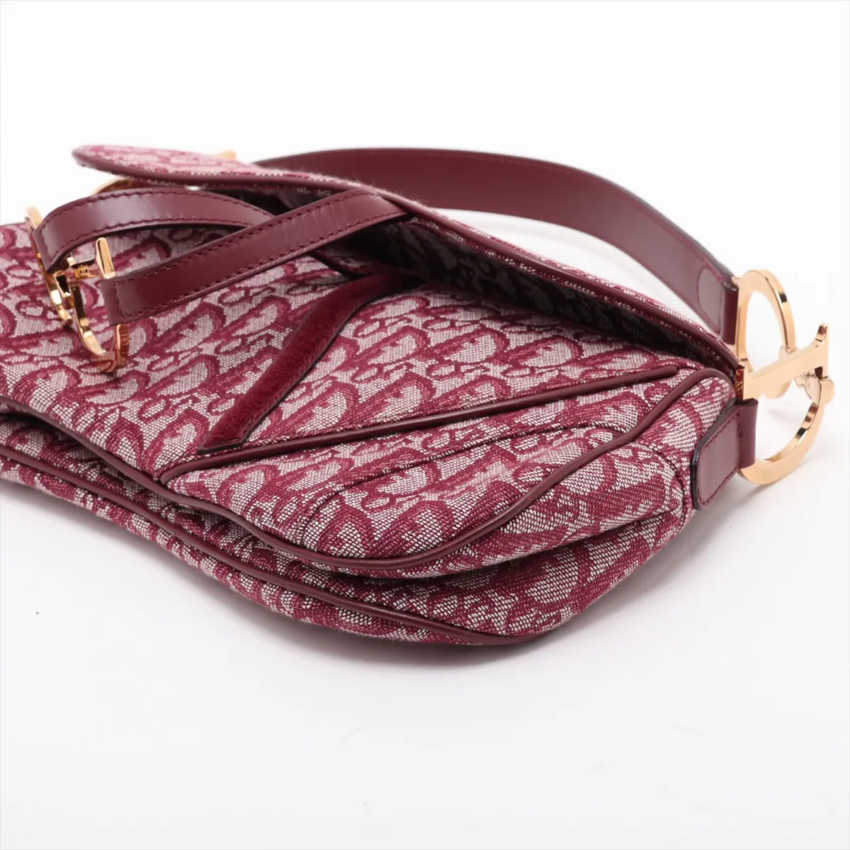 Trotter Saddle Canvas x Leather Handbag, Pink — view 3