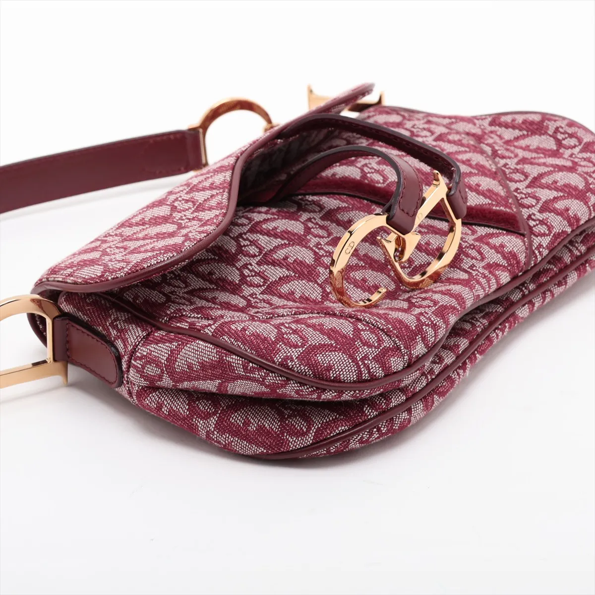 Trotter Saddle Canvas x Leather Handbag, Pink — view 4