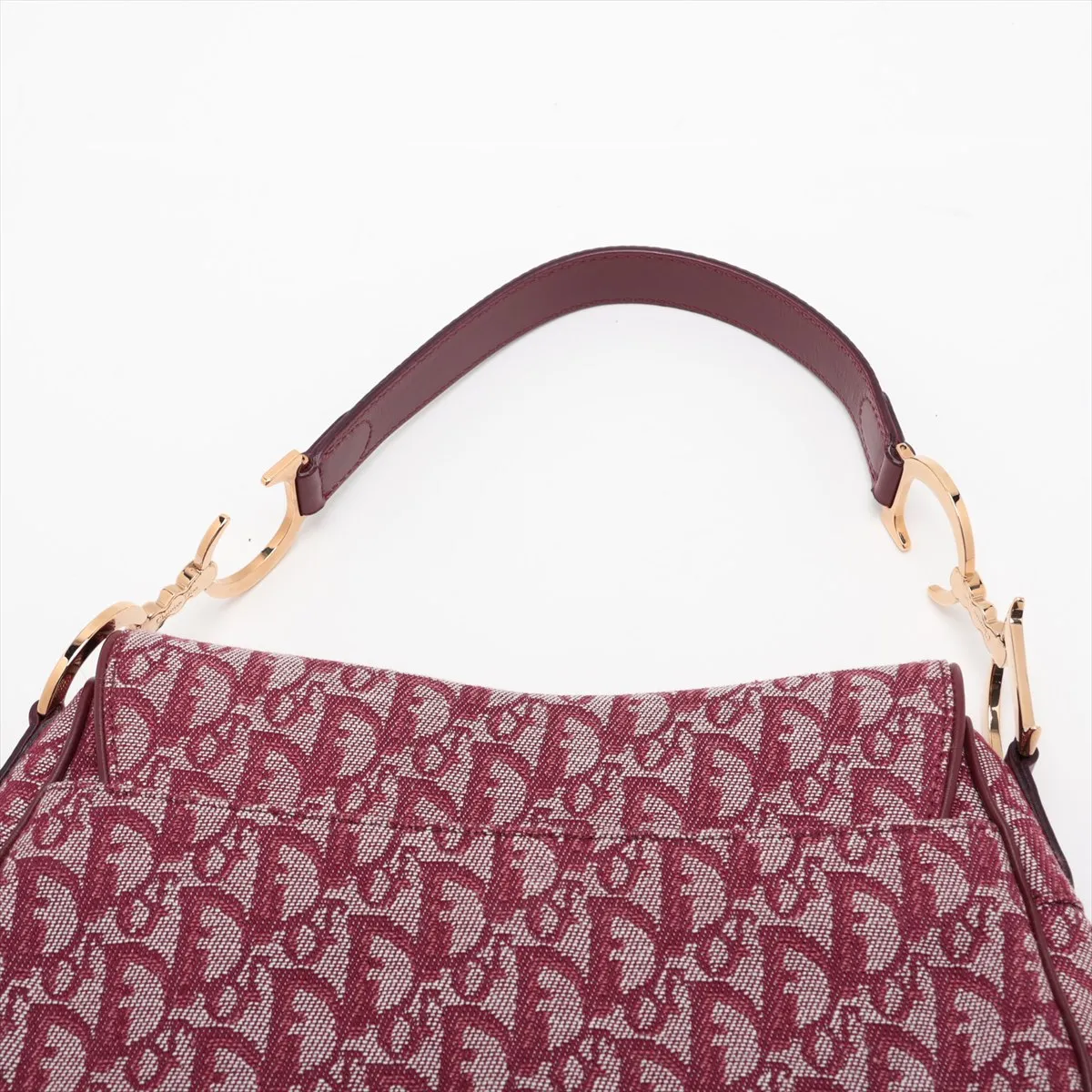 Trotter Saddle Canvas x Leather Handbag, Pink — view 6