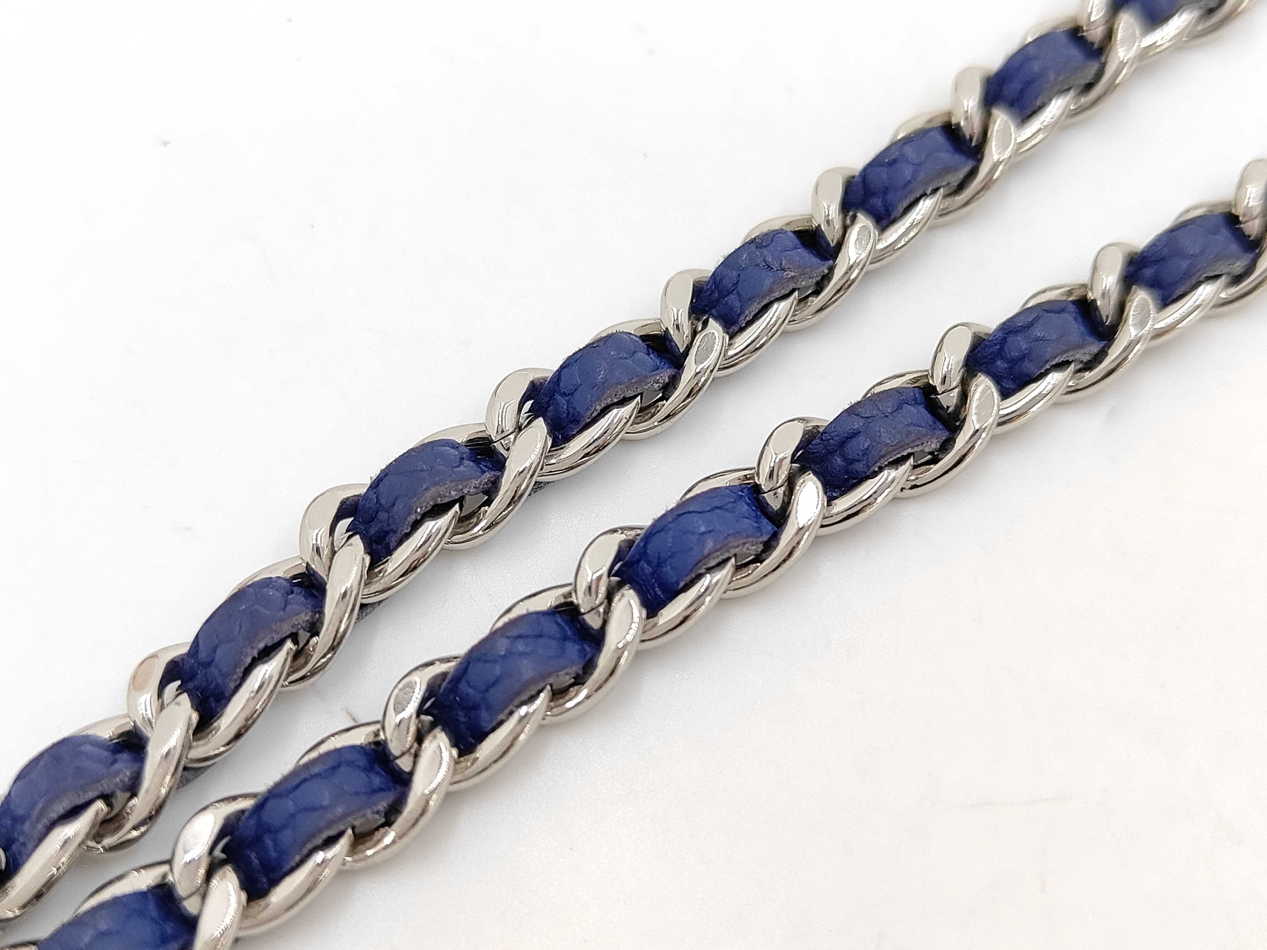 Coco Mark Caviar Skin Chain Wallet Blue (Serial Number 17) Shoulder Bag — view 6