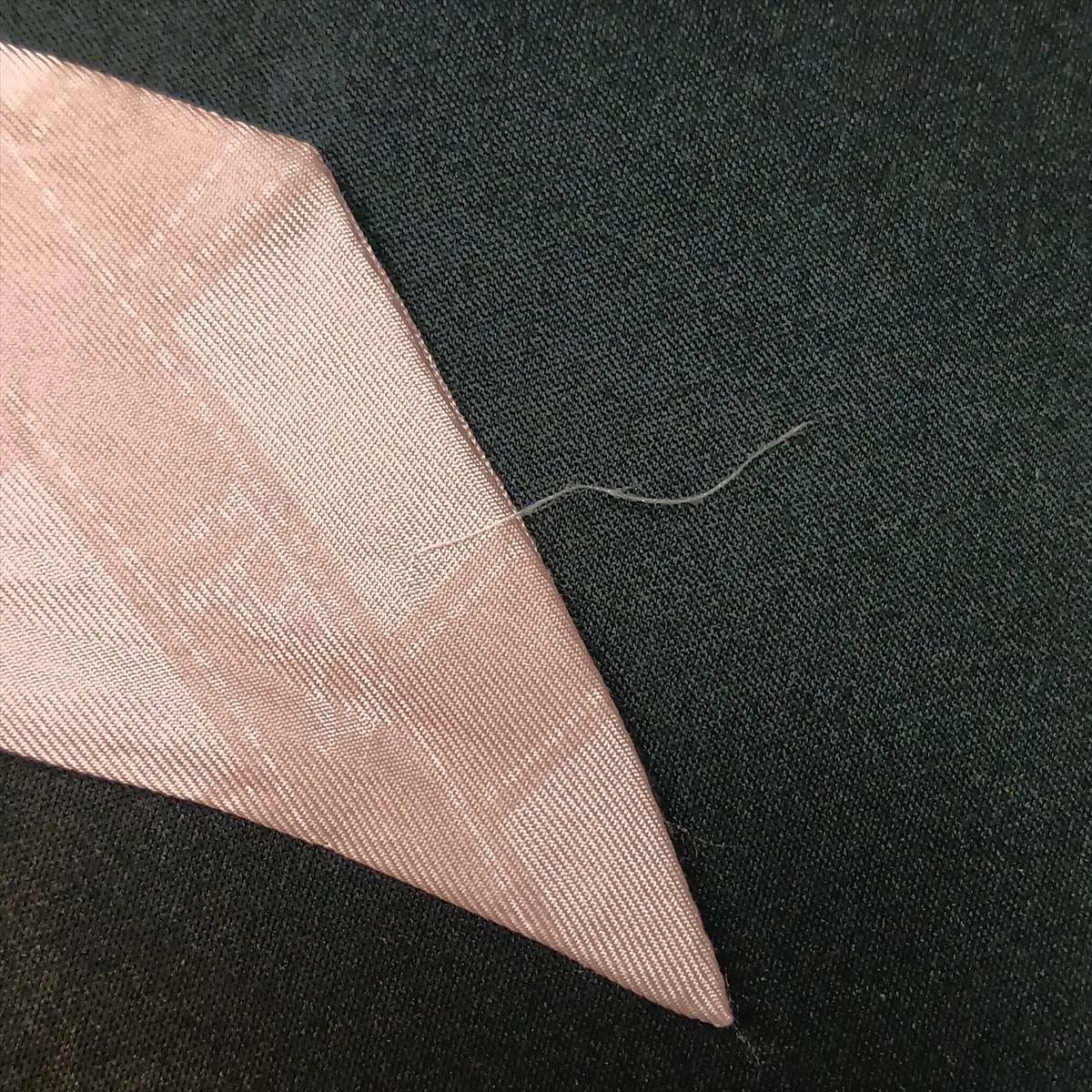 Twilly Bolduc Ribbon Scarf, Silk, Pink. Shows signs of wear, — view 4