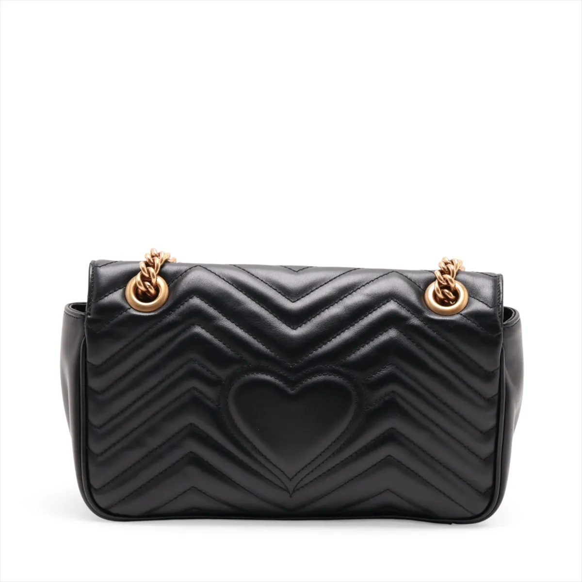 GG Marmont Leather Chain Shoulder Bag, Black, 443497 — view 2