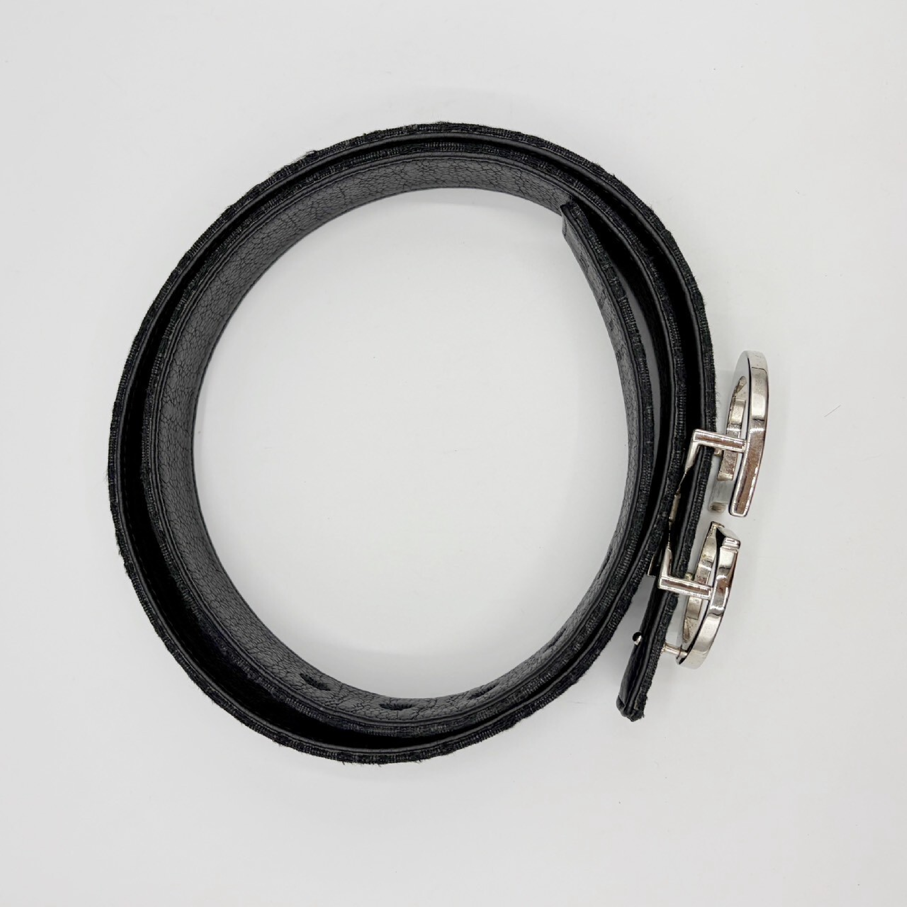 Oblique Jacquard Belt with CD Logo and Silver Buckle — view 3