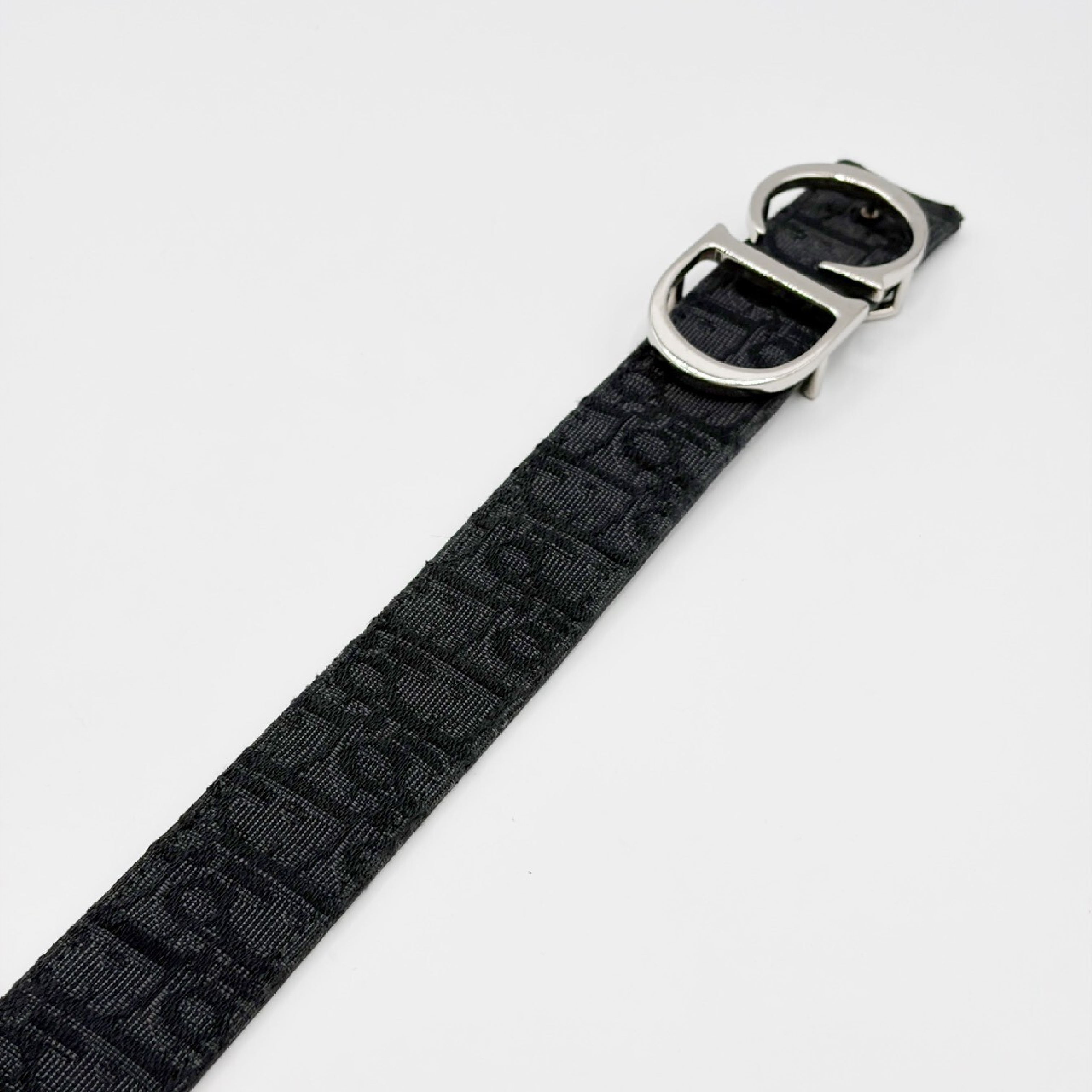 Oblique Jacquard Belt with CD Logo and Silver Buckle — view 4