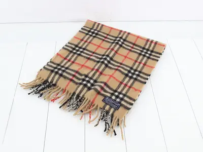 100% Cashmere Scarf, Brown, Nova Check Pattern
