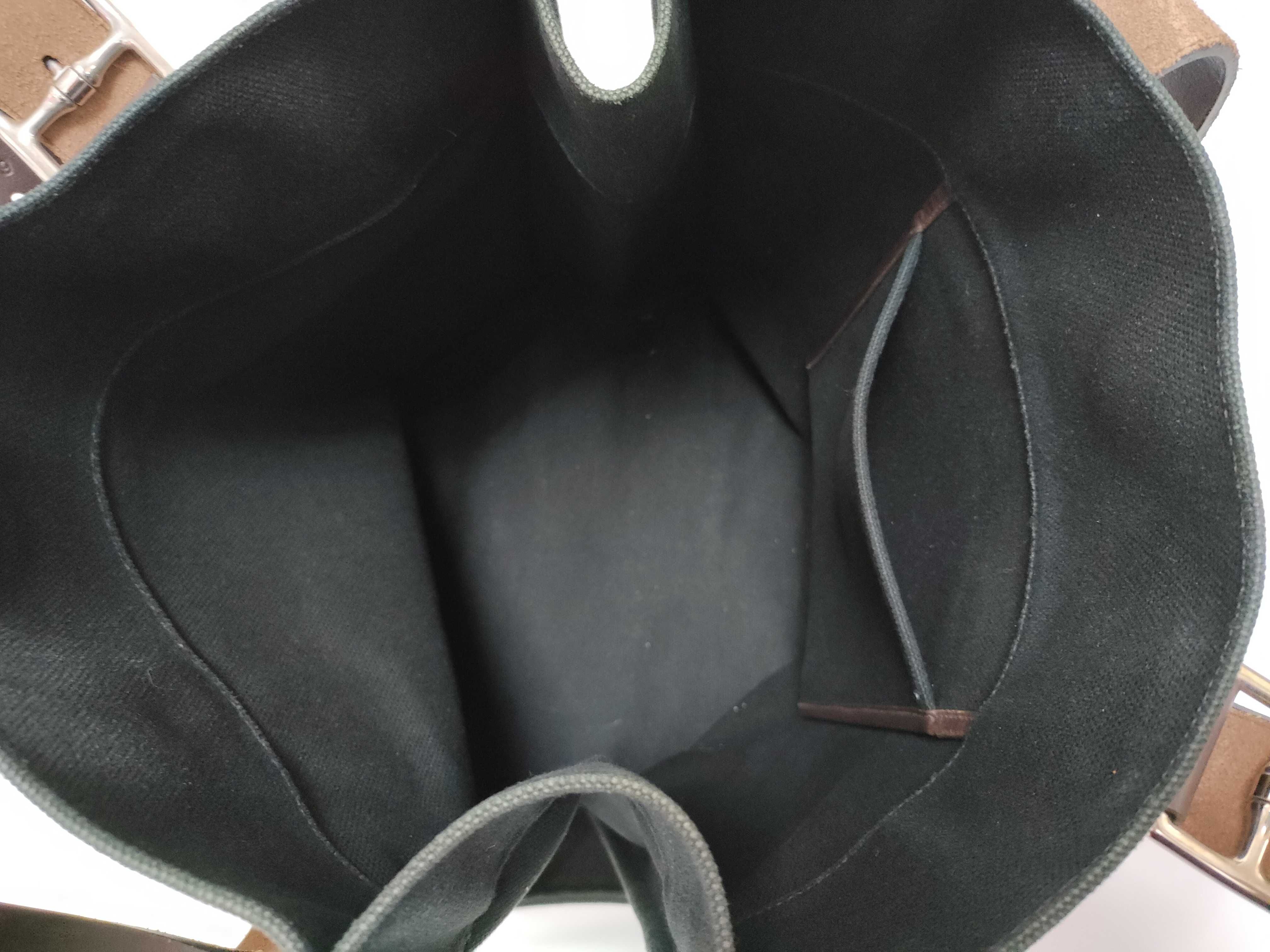 Etrivière Shopping Tote Bag / Black / Canvas / O Stamp — view 11