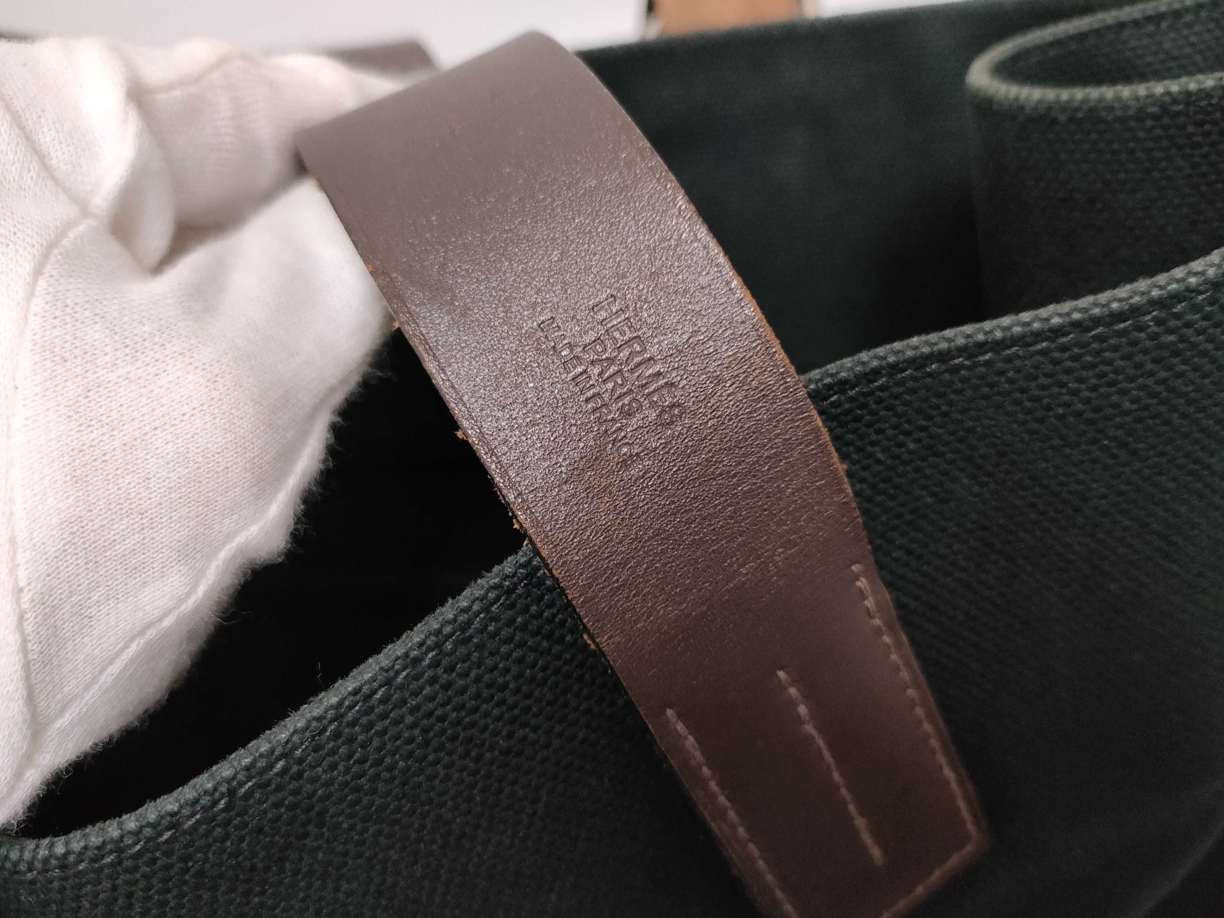 Etrivière Shopping Tote Bag / Black / Canvas / O Stamp — view 12