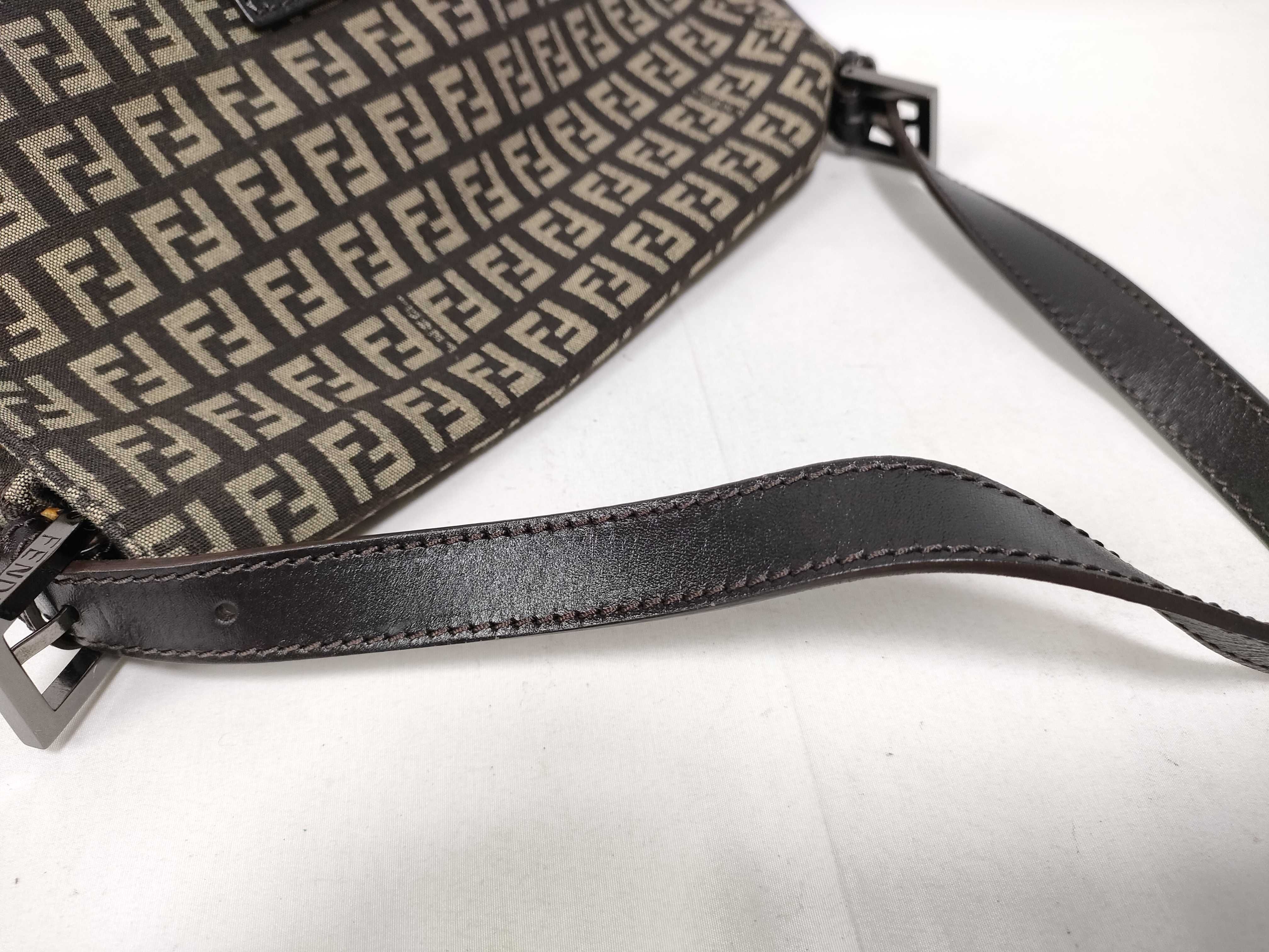 Zucca Mamma Bucket Canvas x Leather Shoulder Bag, Brown, 735039 (Shoulder Bag) — view 7
