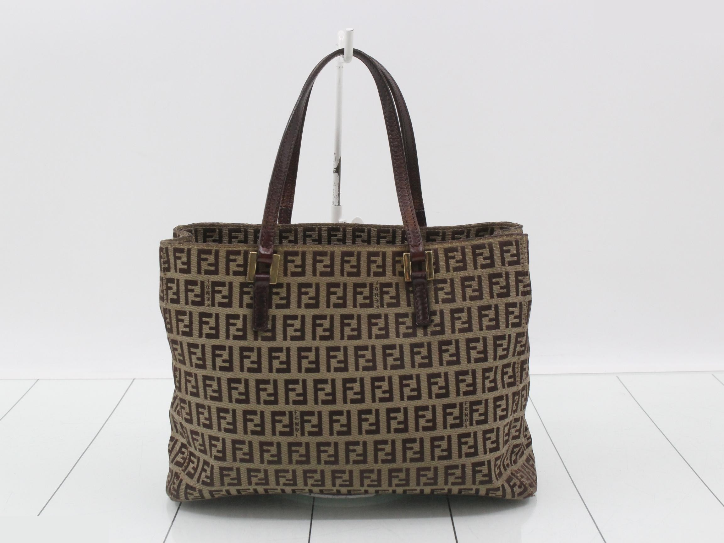 ZUCCA handbag, canvas x leather, beige x brown — view 2
