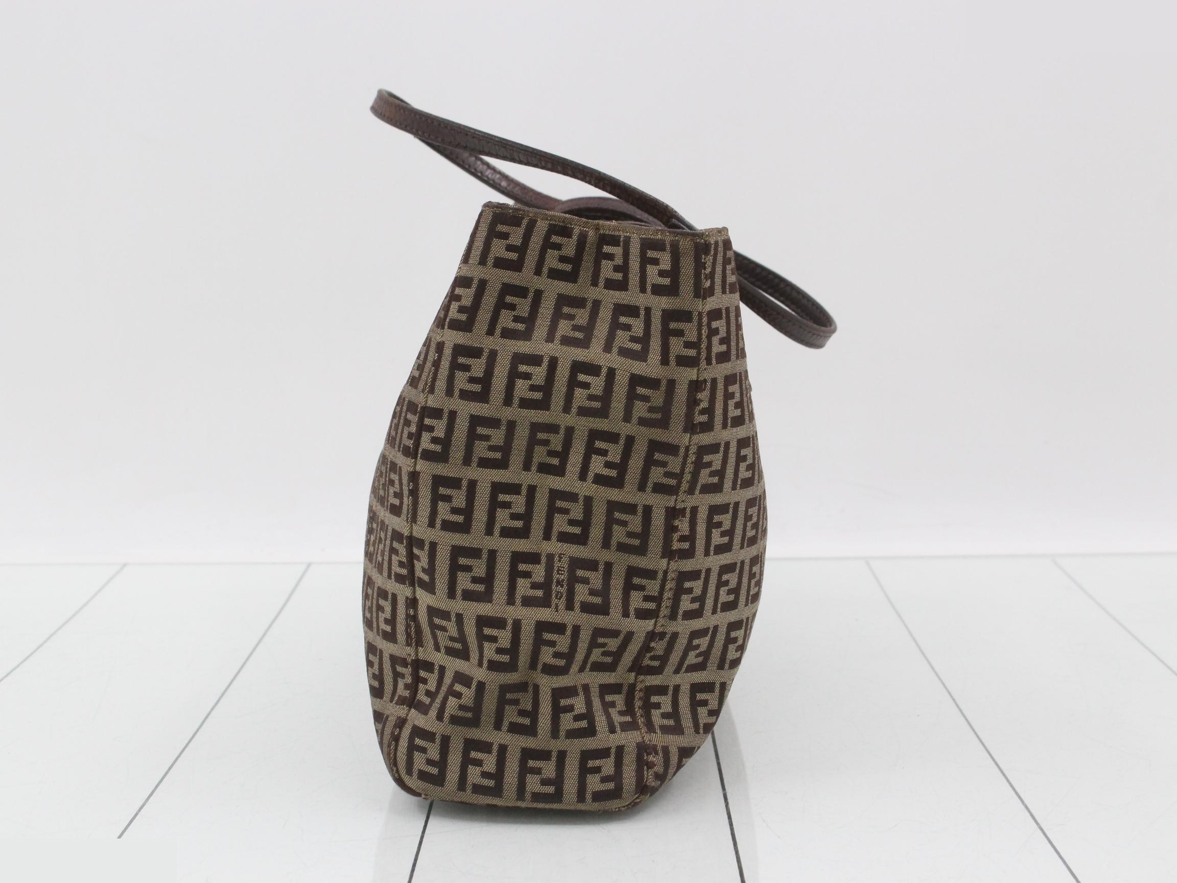 ZUCCA handbag, canvas x leather, beige x brown — view 3