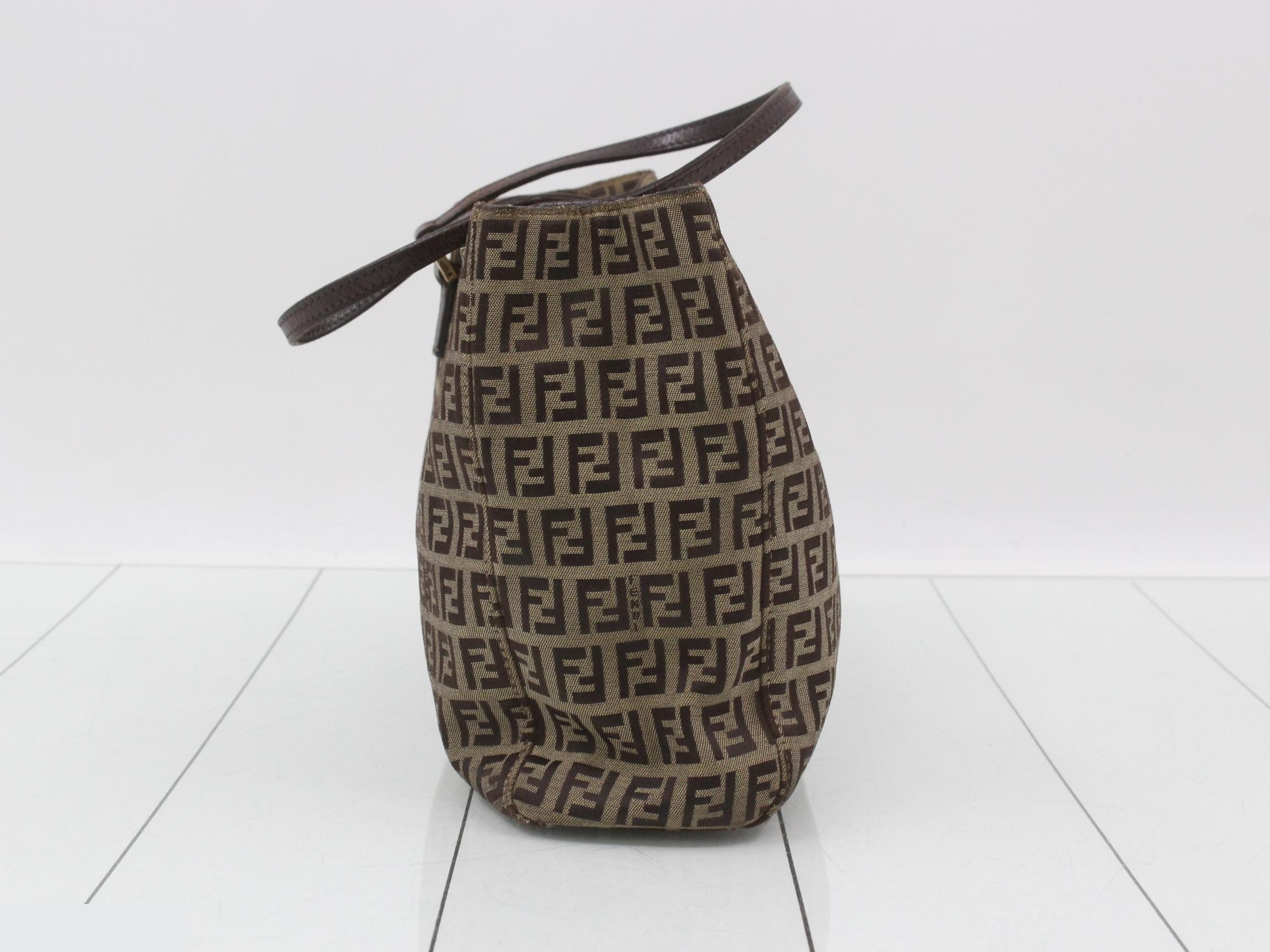 ZUCCA handbag, canvas x leather, beige x brown — view 4