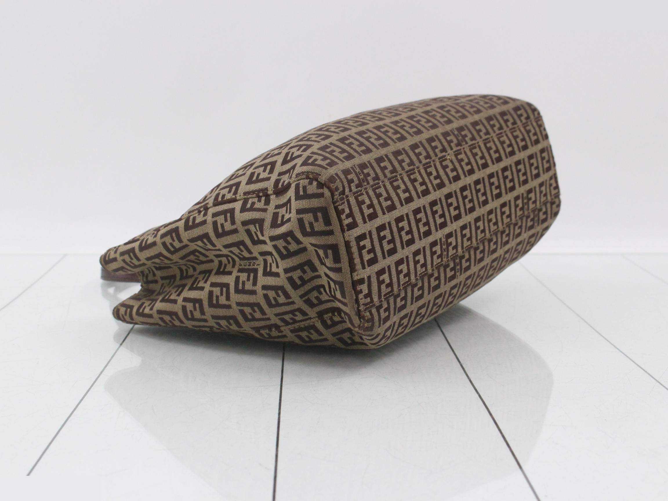 ZUCCA handbag, canvas x leather, beige x brown — view 5