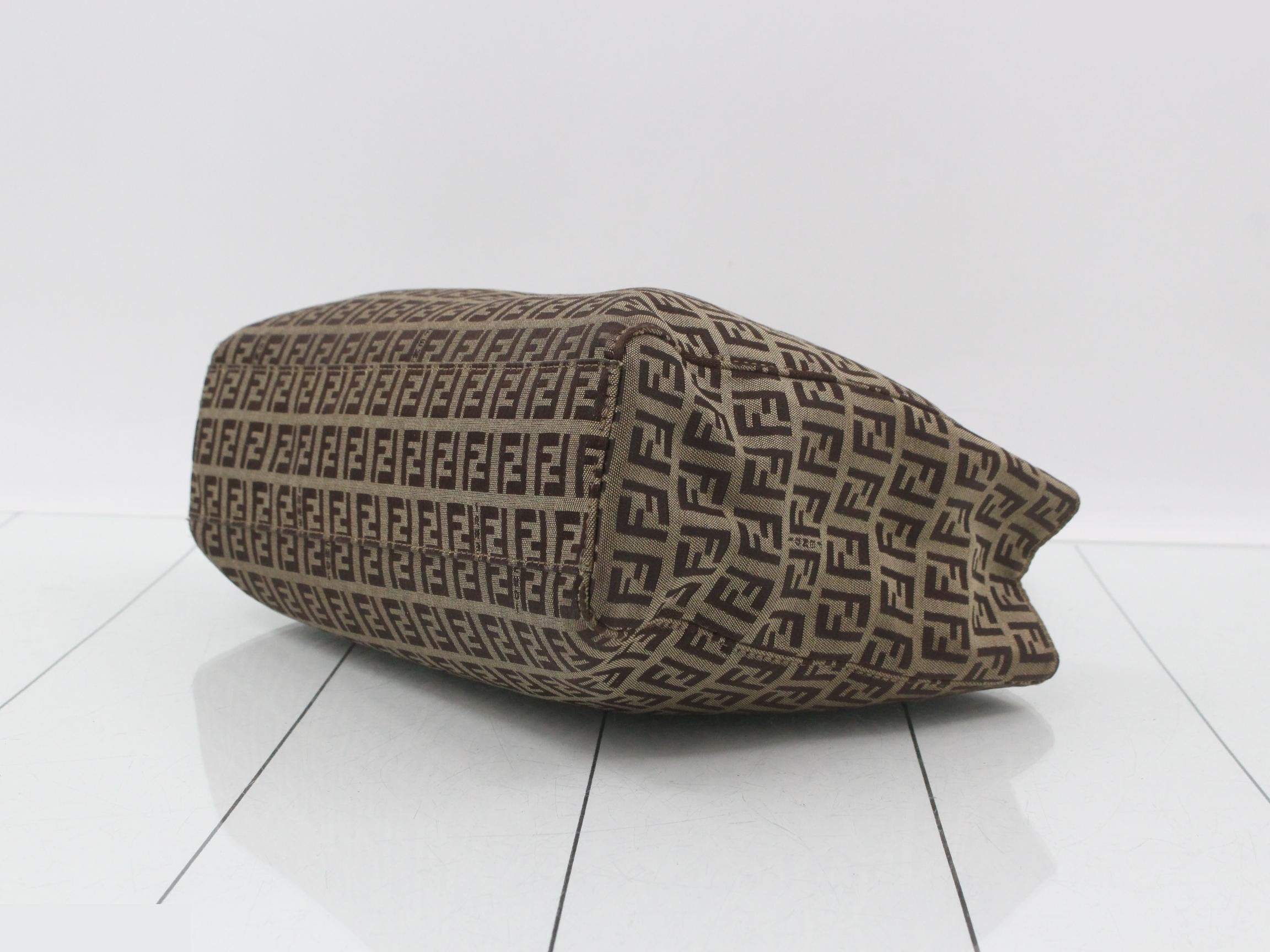 ZUCCA handbag, canvas x leather, beige x brown — view 6