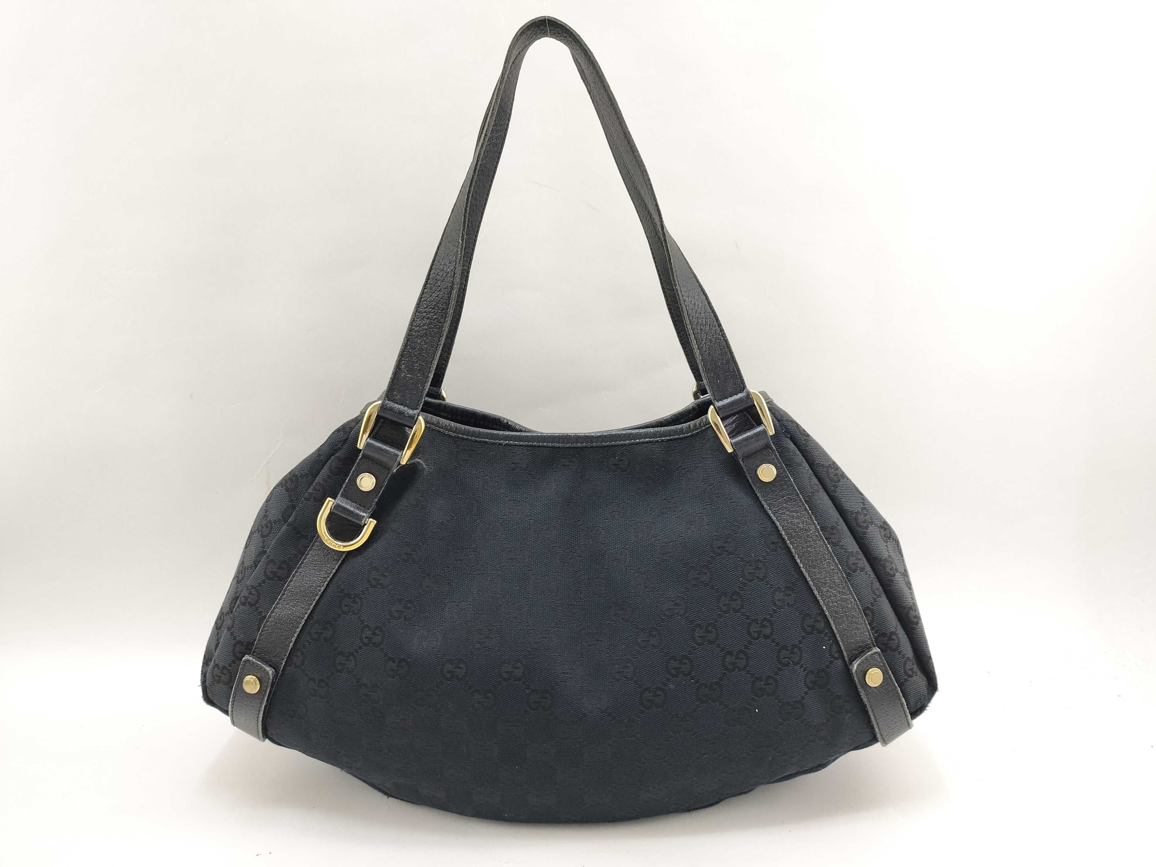GG Canvas Abbey Line GG Canvas Shoulder Bag Black Tote Bag