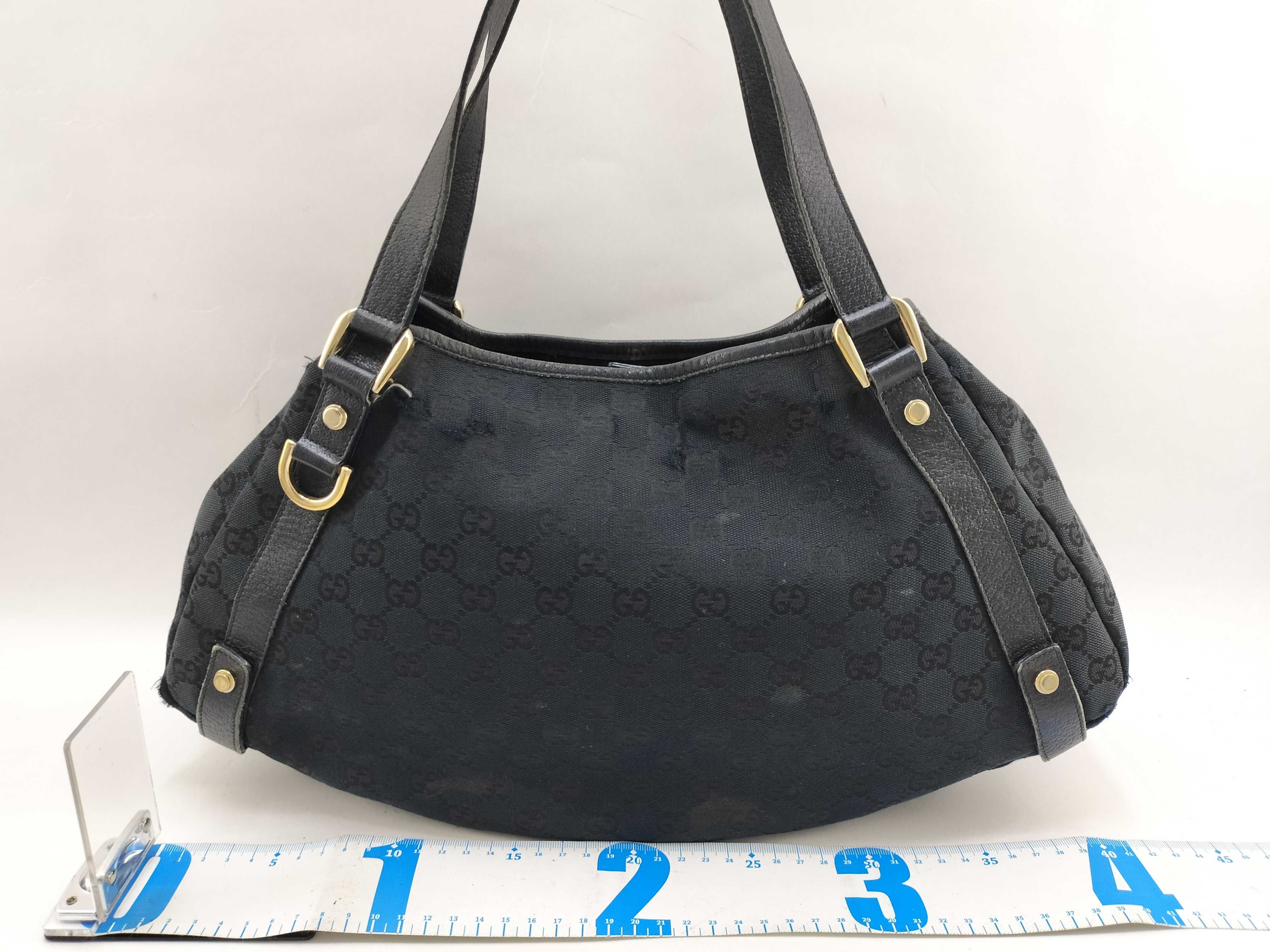 GG Canvas Abbey Line GG Canvas Shoulder Bag Black Tote Bag — view 2