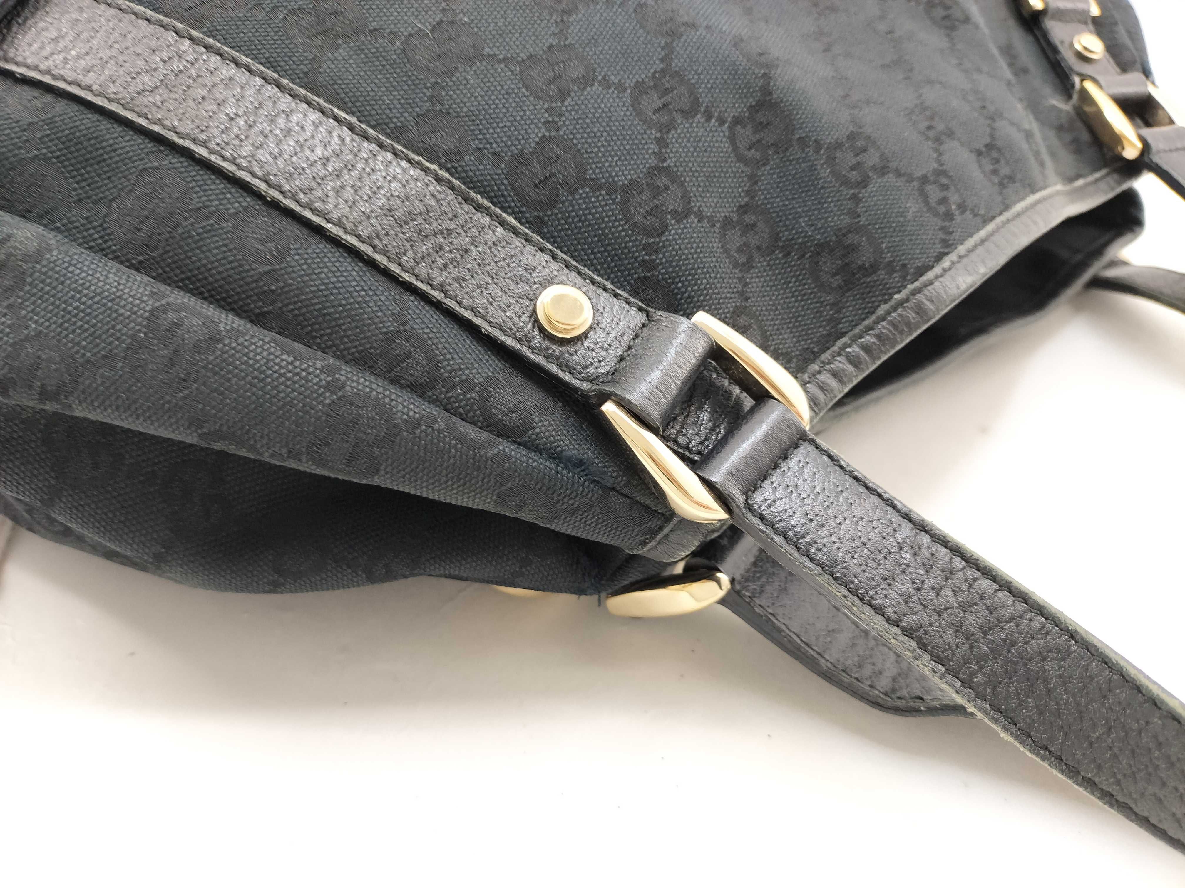 GG Canvas Abbey Line GG Canvas Shoulder Bag Black Tote Bag — view 8