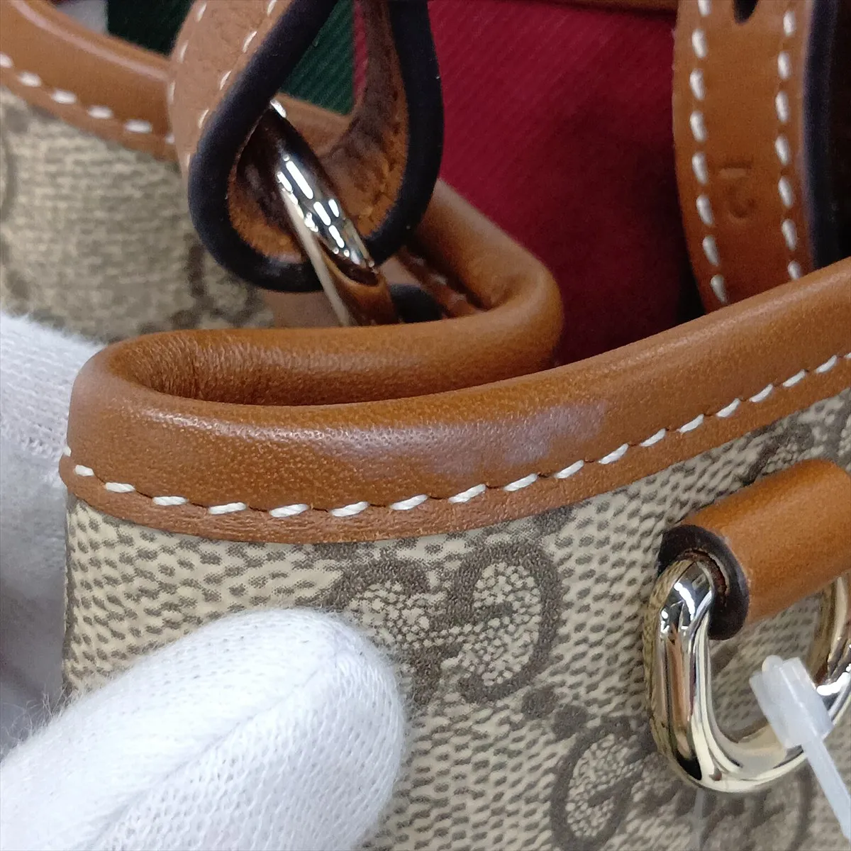 GG Supreme PVC x Leather 2-Way Handbag, Brown 815214 — view 15