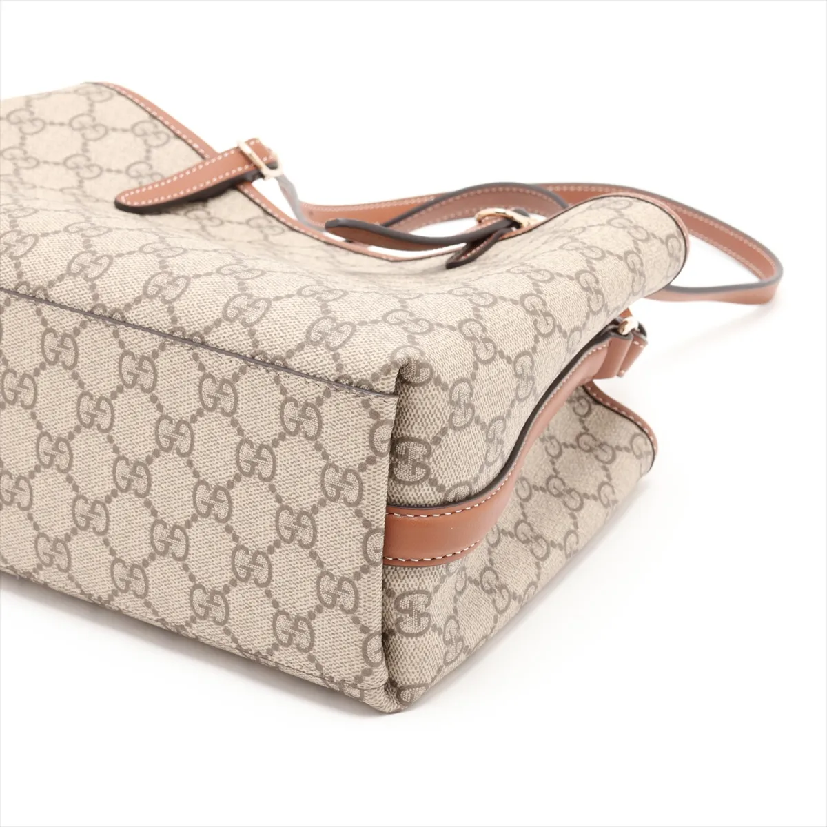 GG Supreme PVC x Leather 2-Way Handbag, Brown 815214 — view 3
