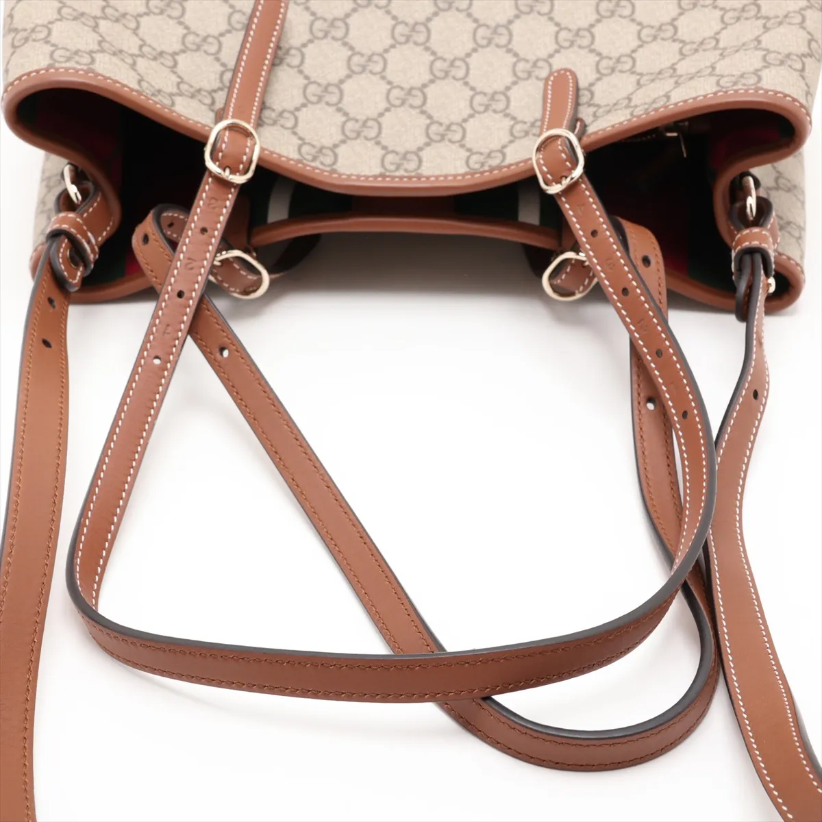 GG Supreme PVC x Leather 2-Way Handbag, Brown 815214 — view 5