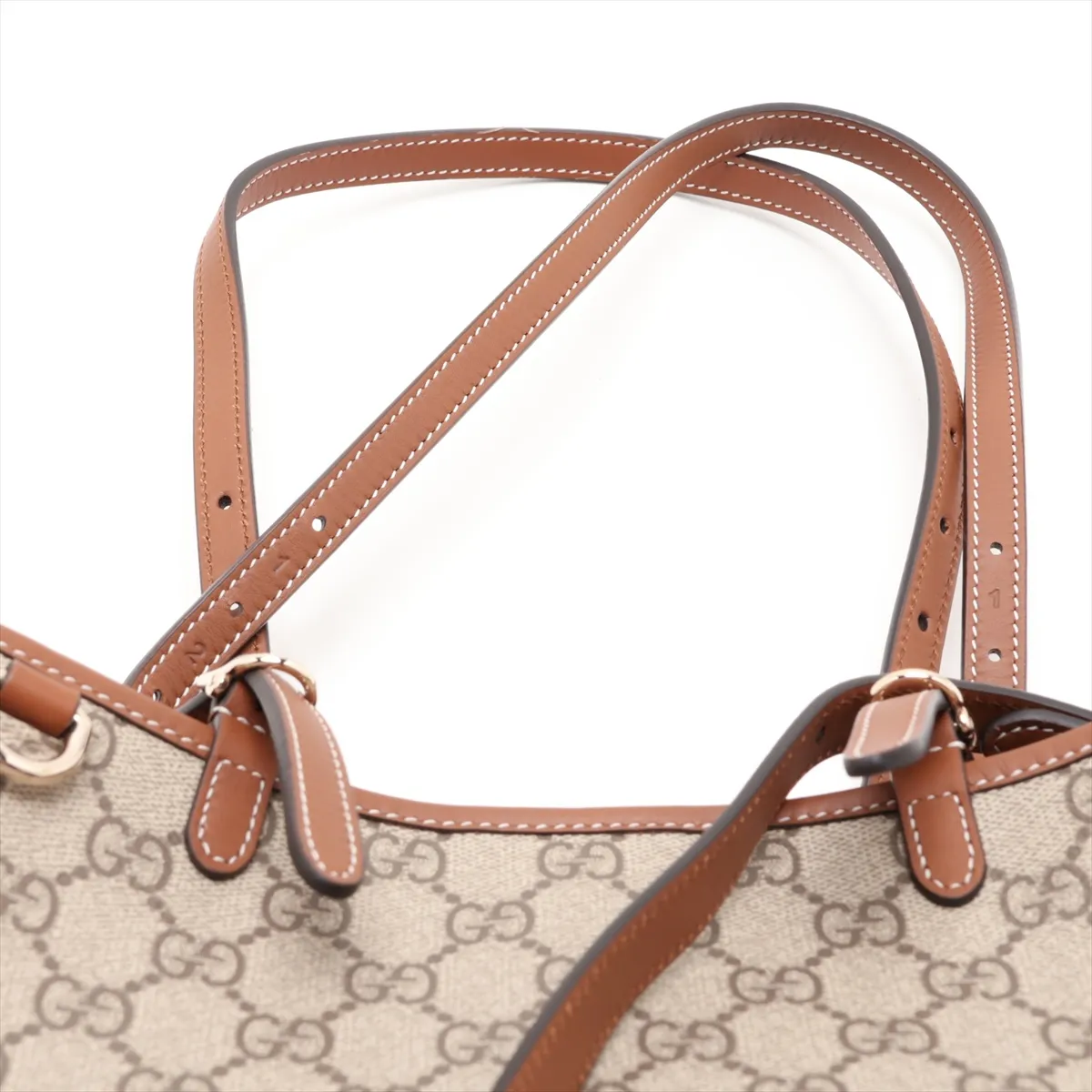 GG Supreme PVC x Leather 2-Way Handbag, Brown 815214 — view 6
