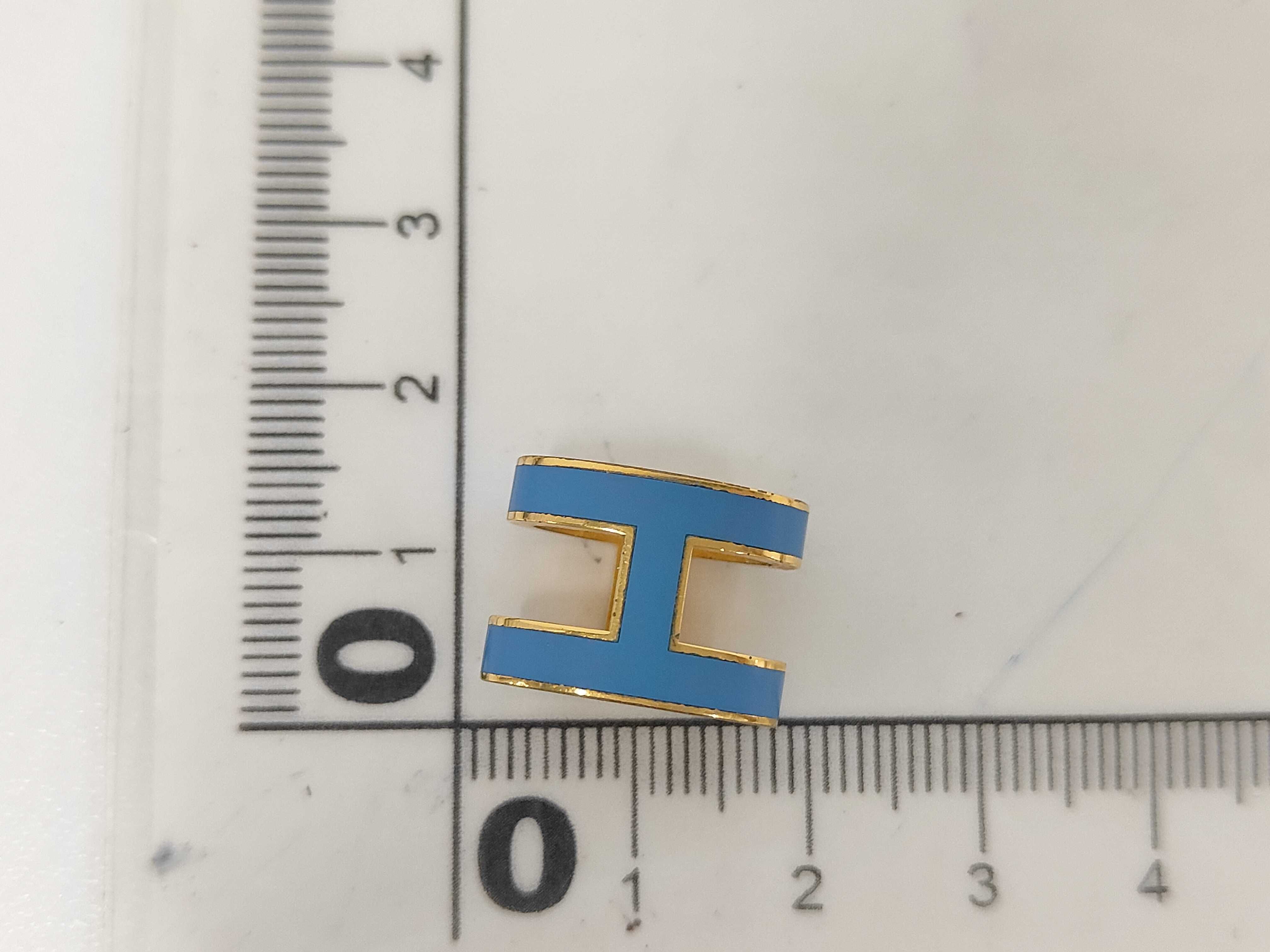 Necklace Pendant Top Pop H Blue Gold Color Pendant Top — view 5