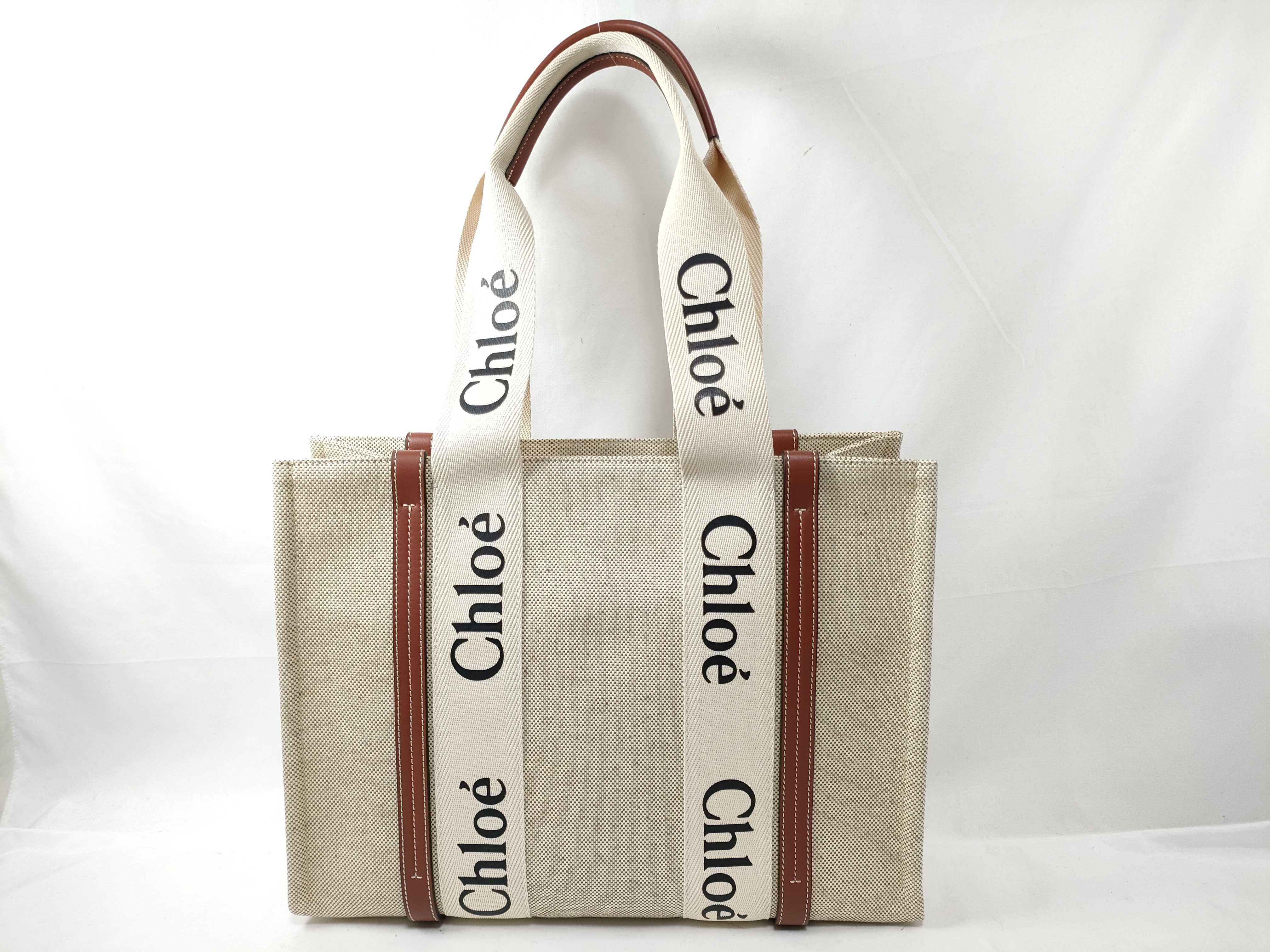 Woody Medium Canvas x Leather Tote Bag