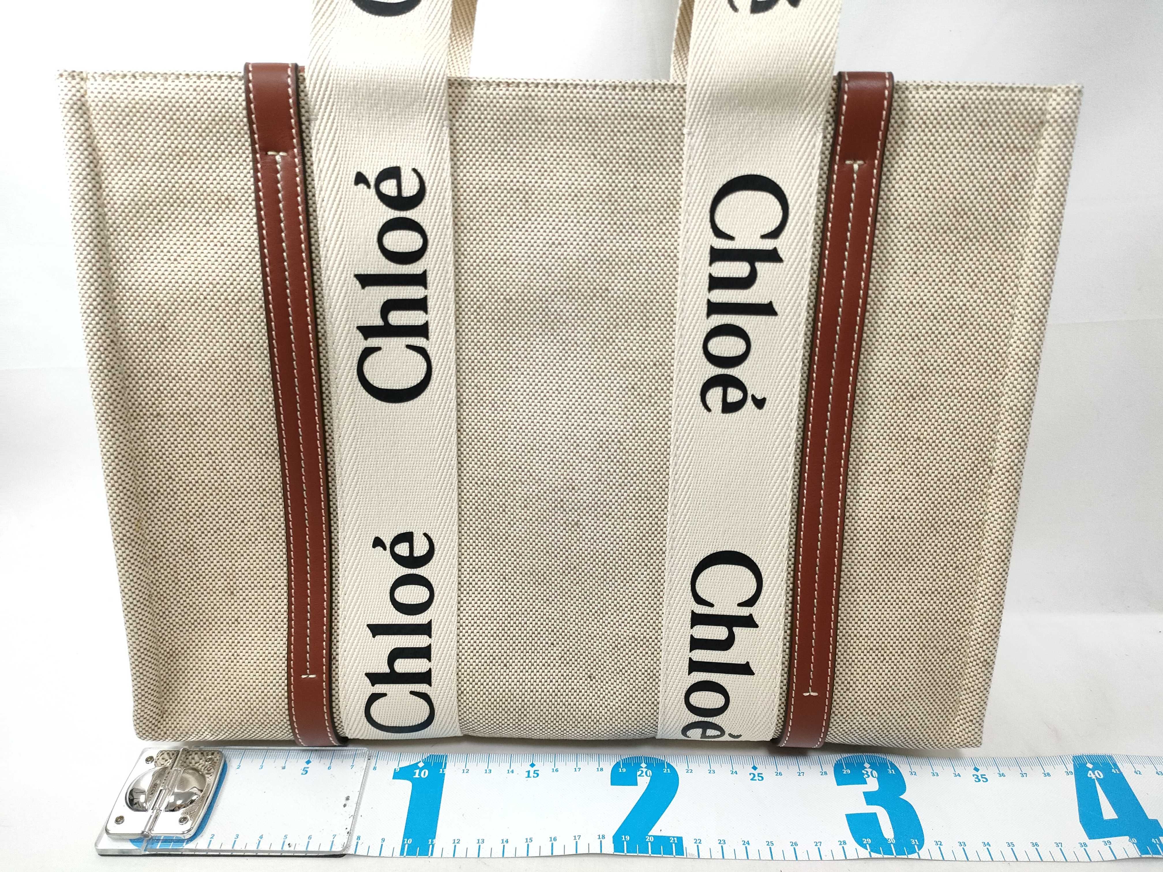 Woody Medium Canvas x Leather Tote Bag — view 2