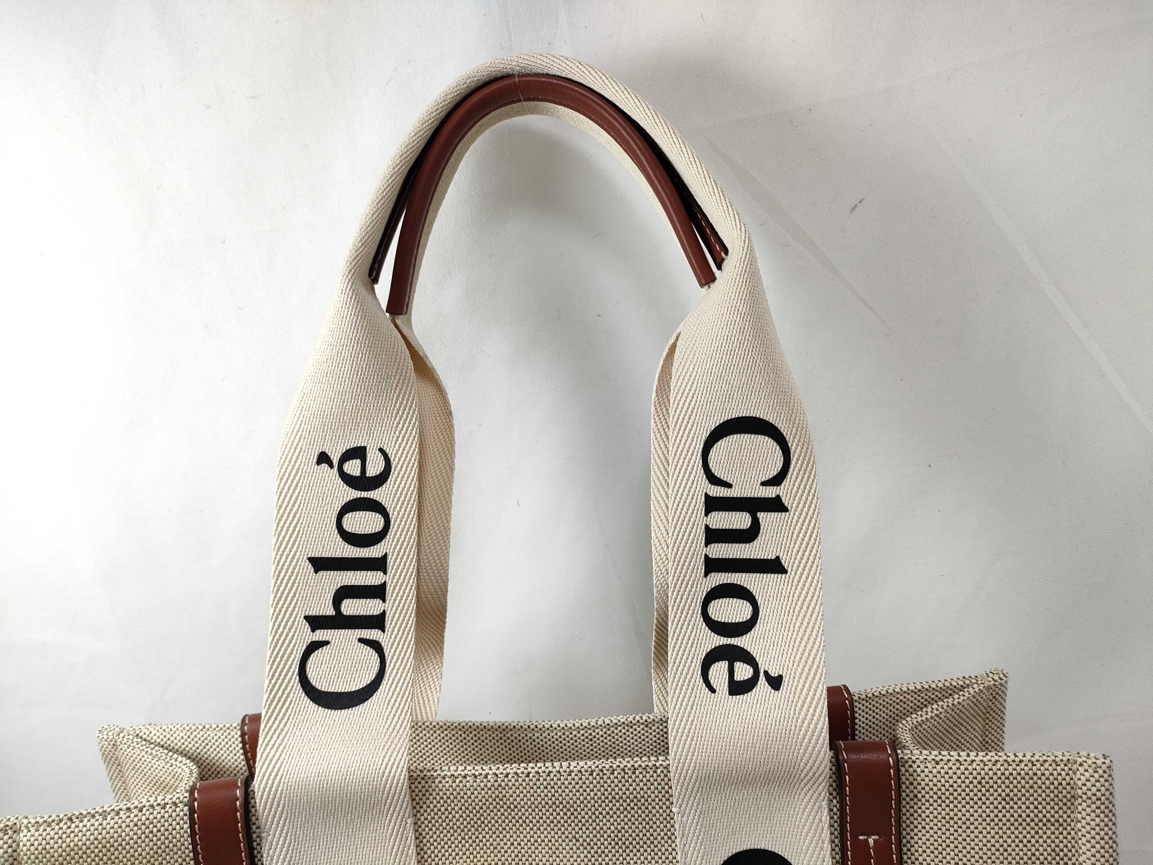 Woody Medium Canvas x Leather Tote Bag — view 4