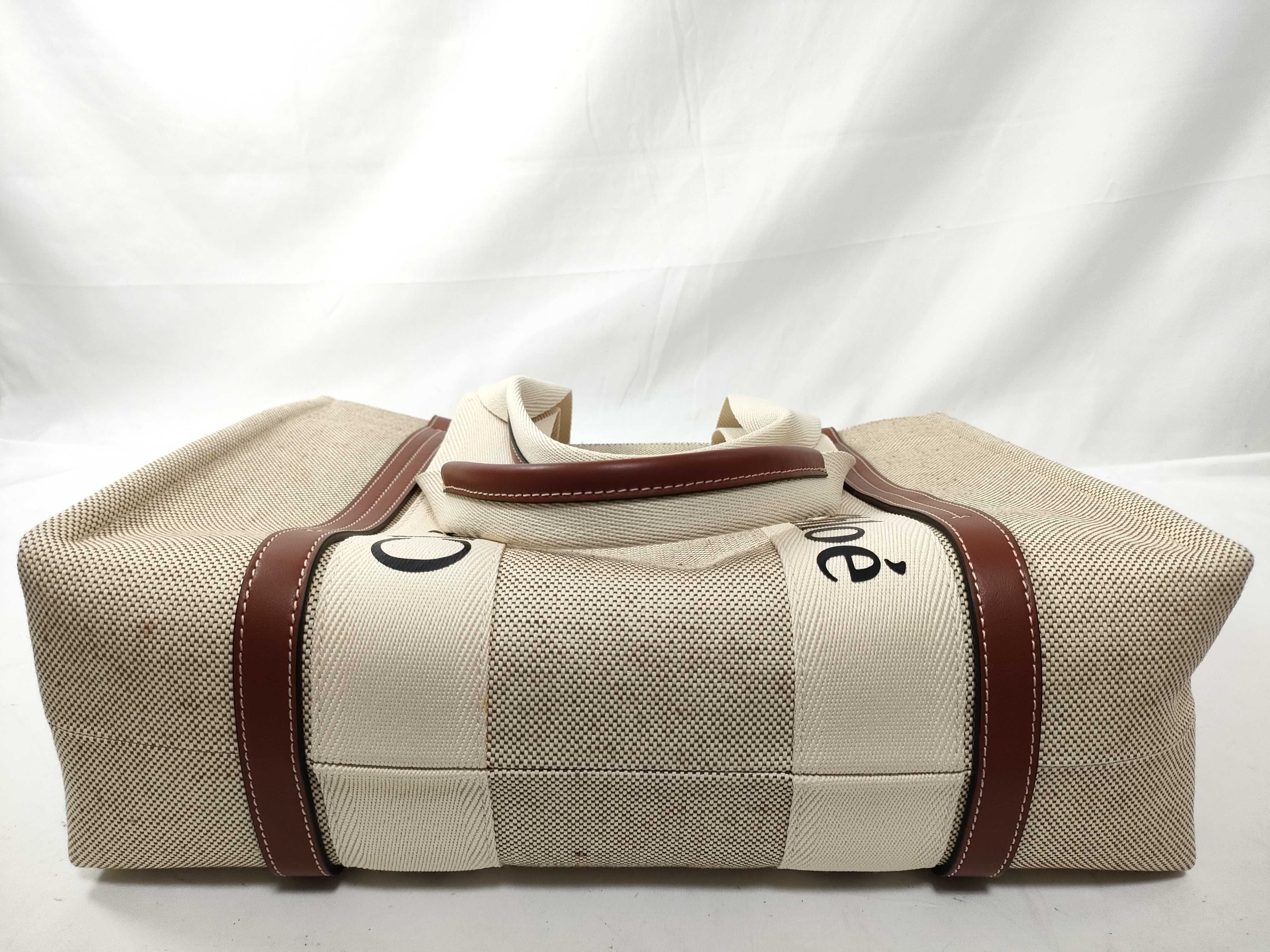 Woody Medium Canvas x Leather Tote Bag — view 6