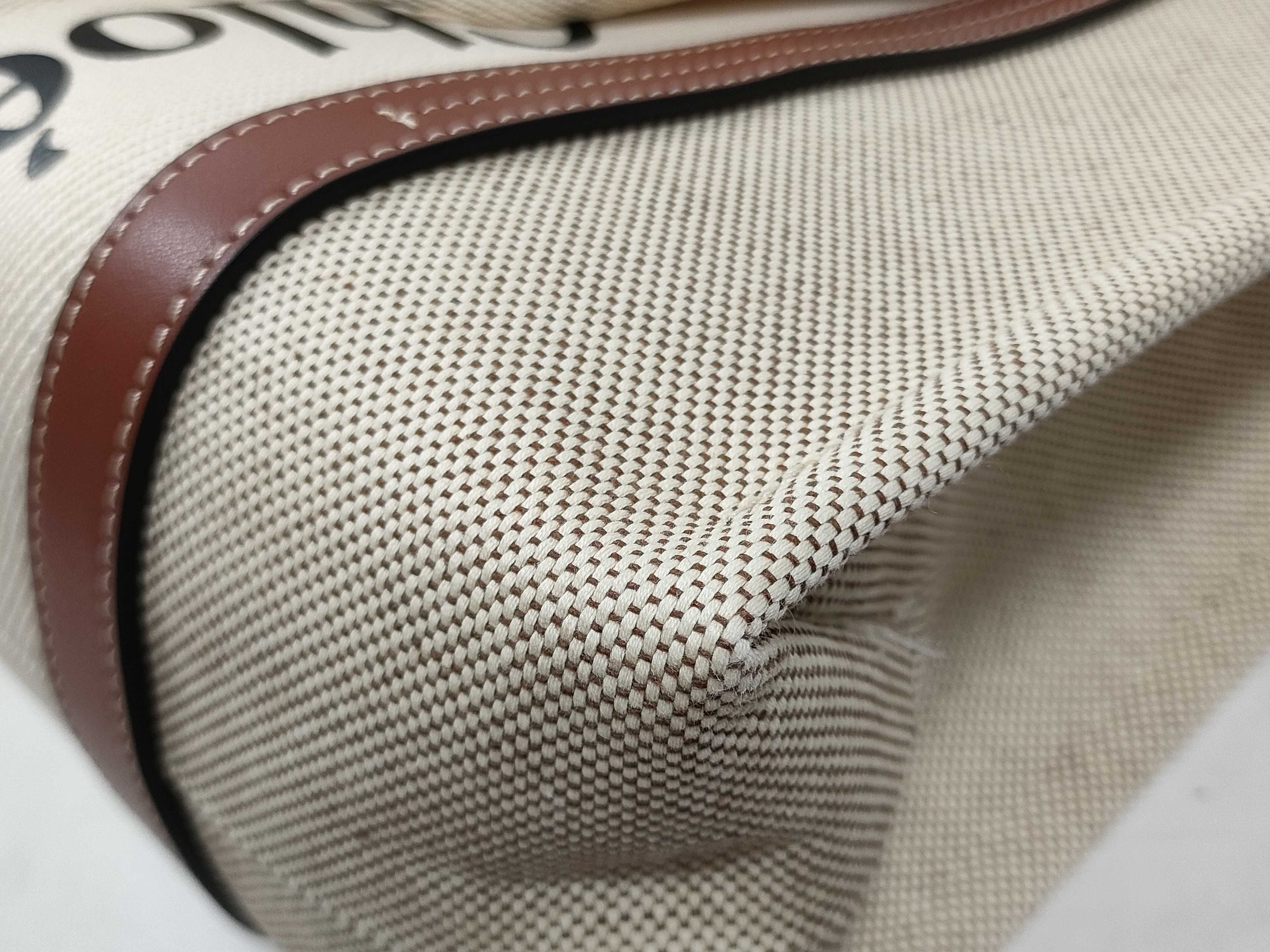 Woody Medium Canvas x Leather Tote Bag — view 7