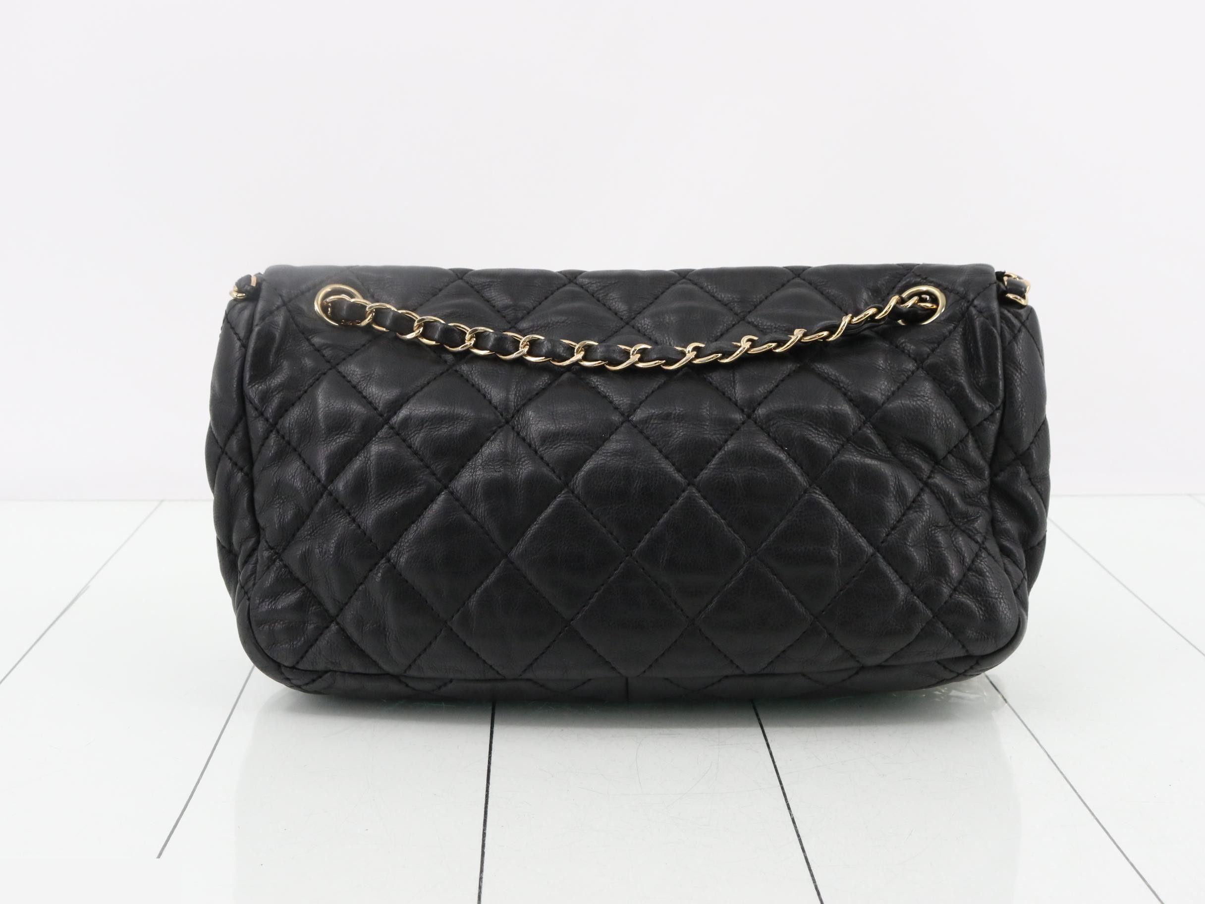 Matelassé Leather Luxury Double Chain Shoulder Bag — view 2