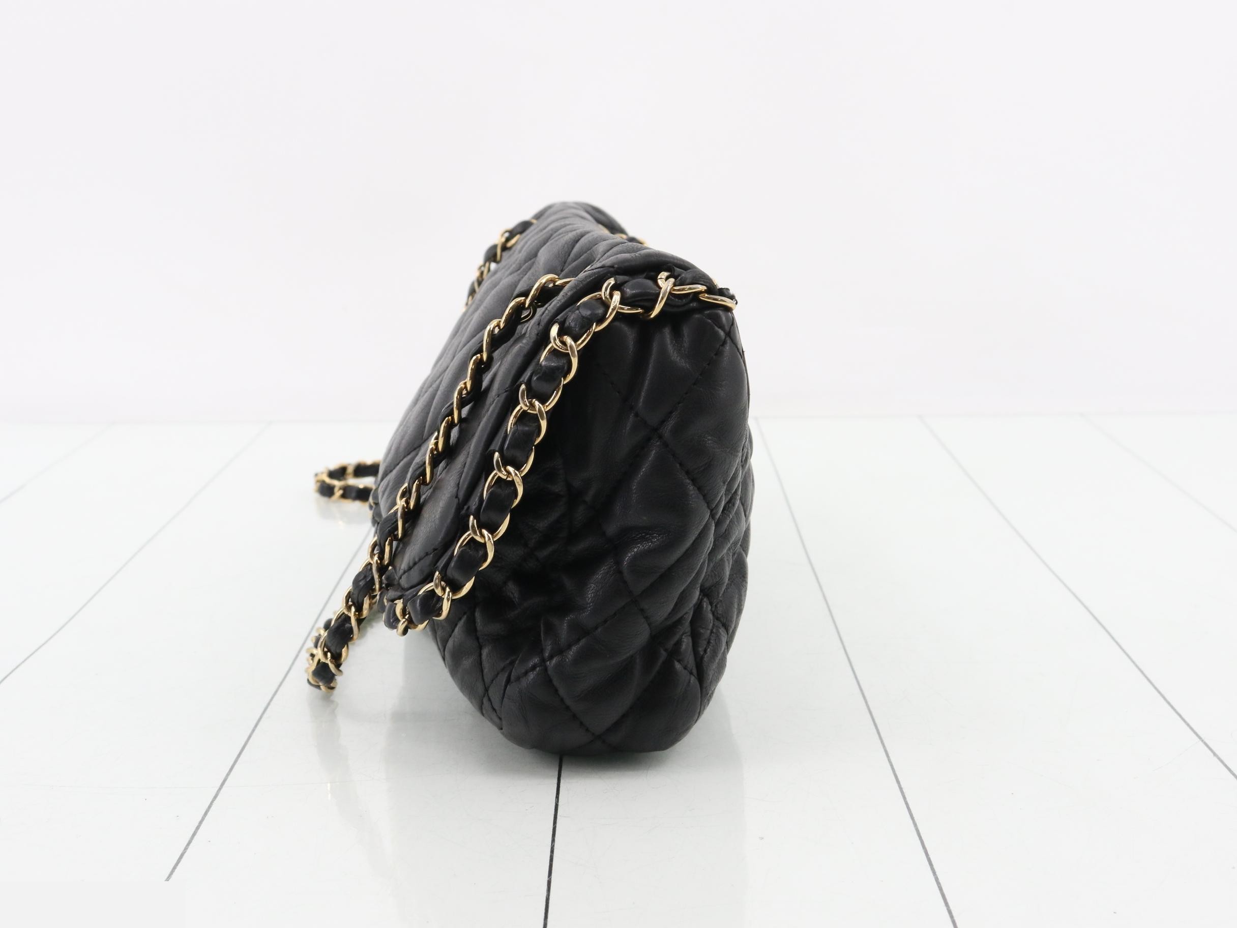 Matelassé Leather Luxury Double Chain Shoulder Bag — view 3